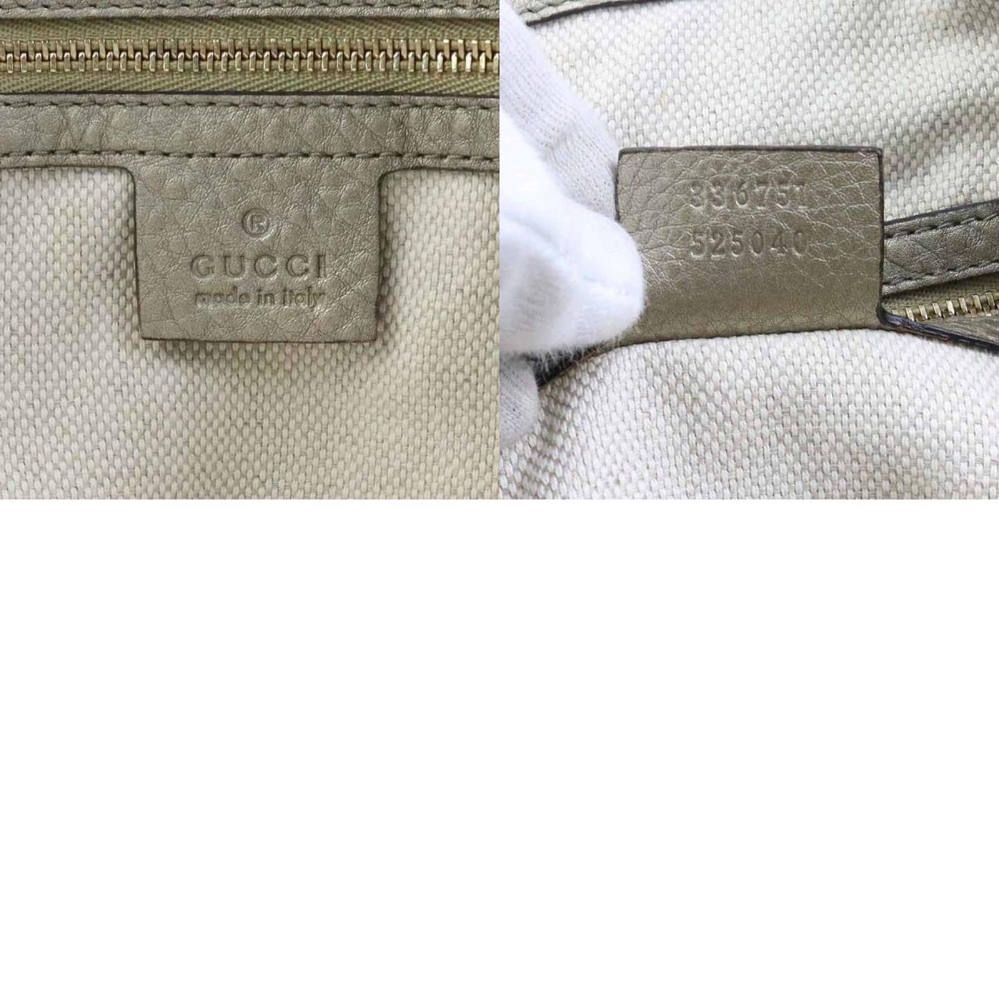 Gucci Metallic Gray Leather Handbag Shoulder Bag