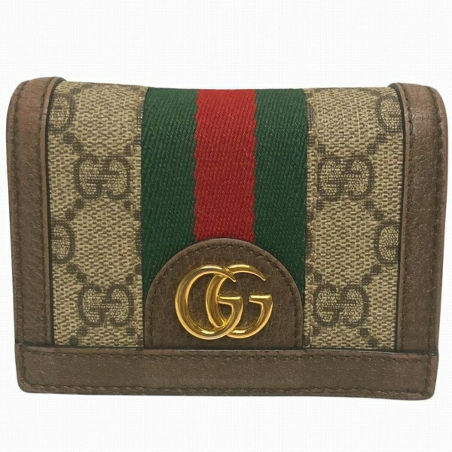 Gucci Beige Dark Brown Gg Supreme Leather Wallet (Bi-Fold) ()