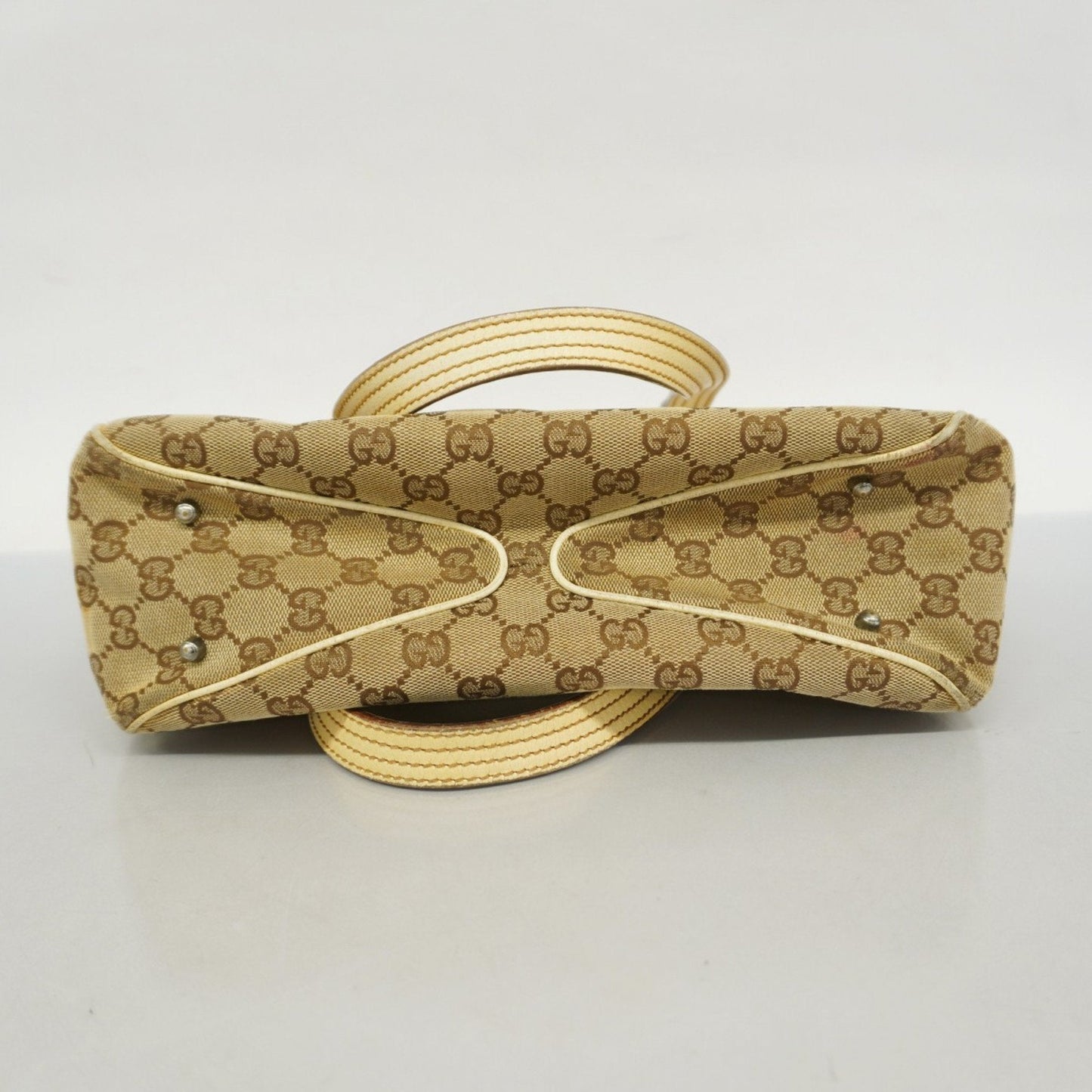Gucci Brown Ivory Canvas Tote Bag