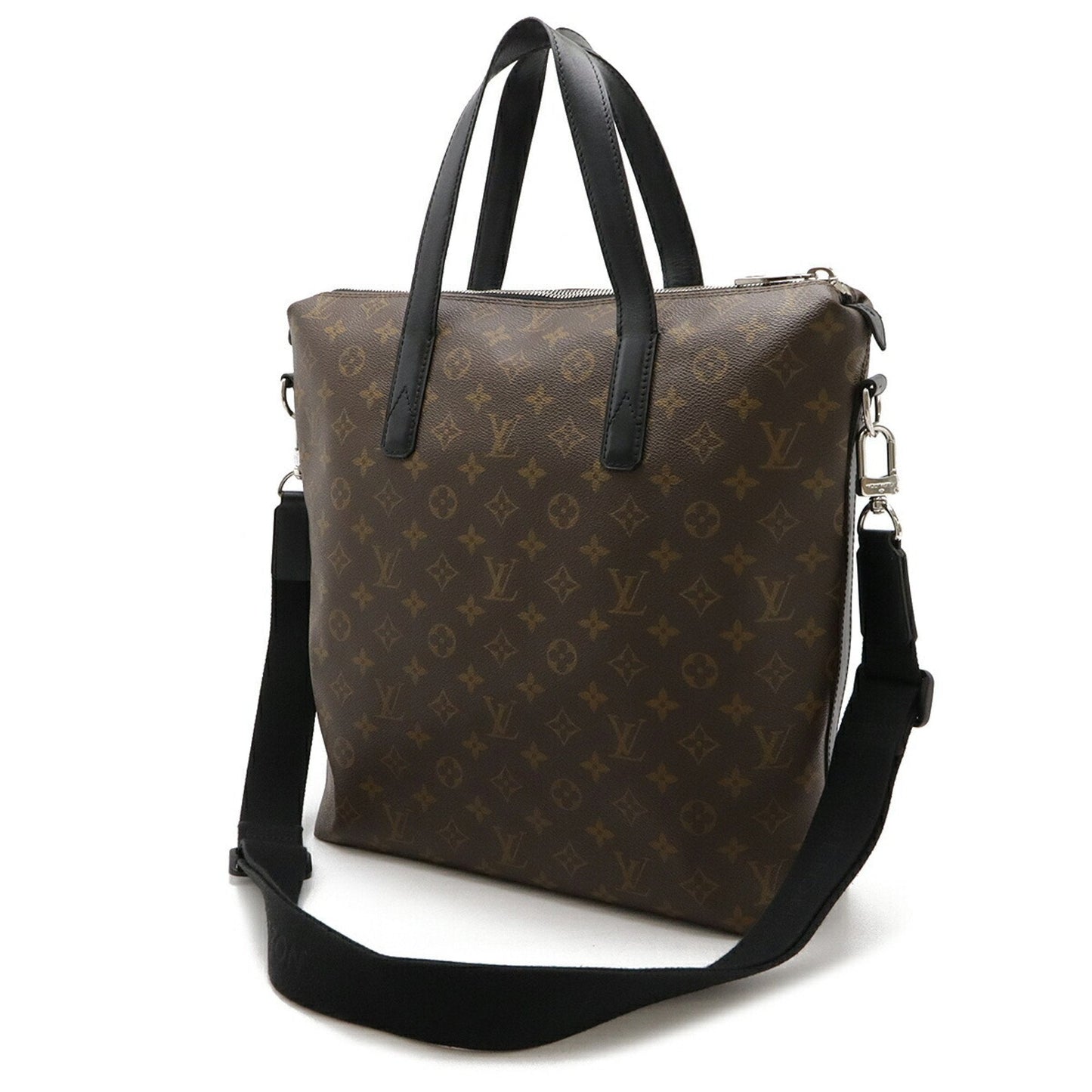 Louis Vuitton Black Brown Monogram Monogram Leather Shoulder Bag Tote Bag