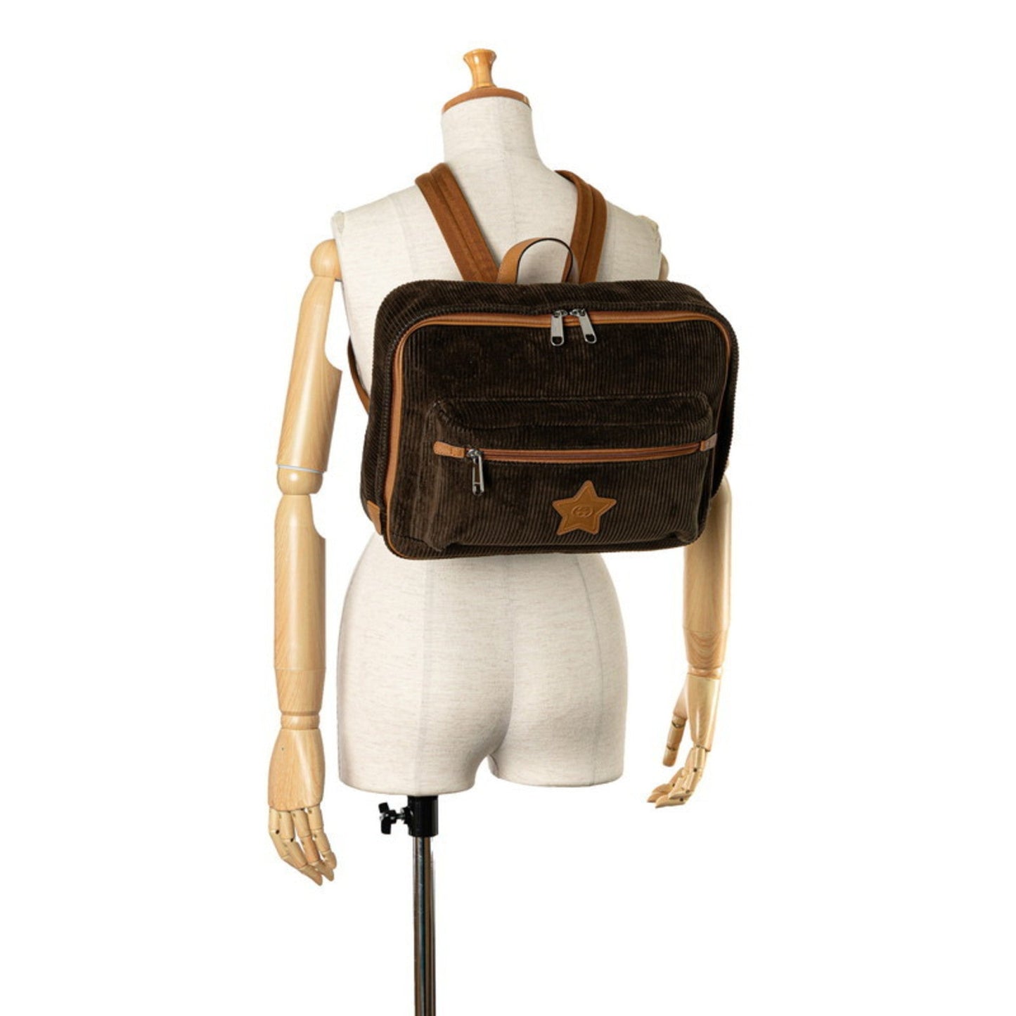 Gucci Brown Cord Leather Backpack