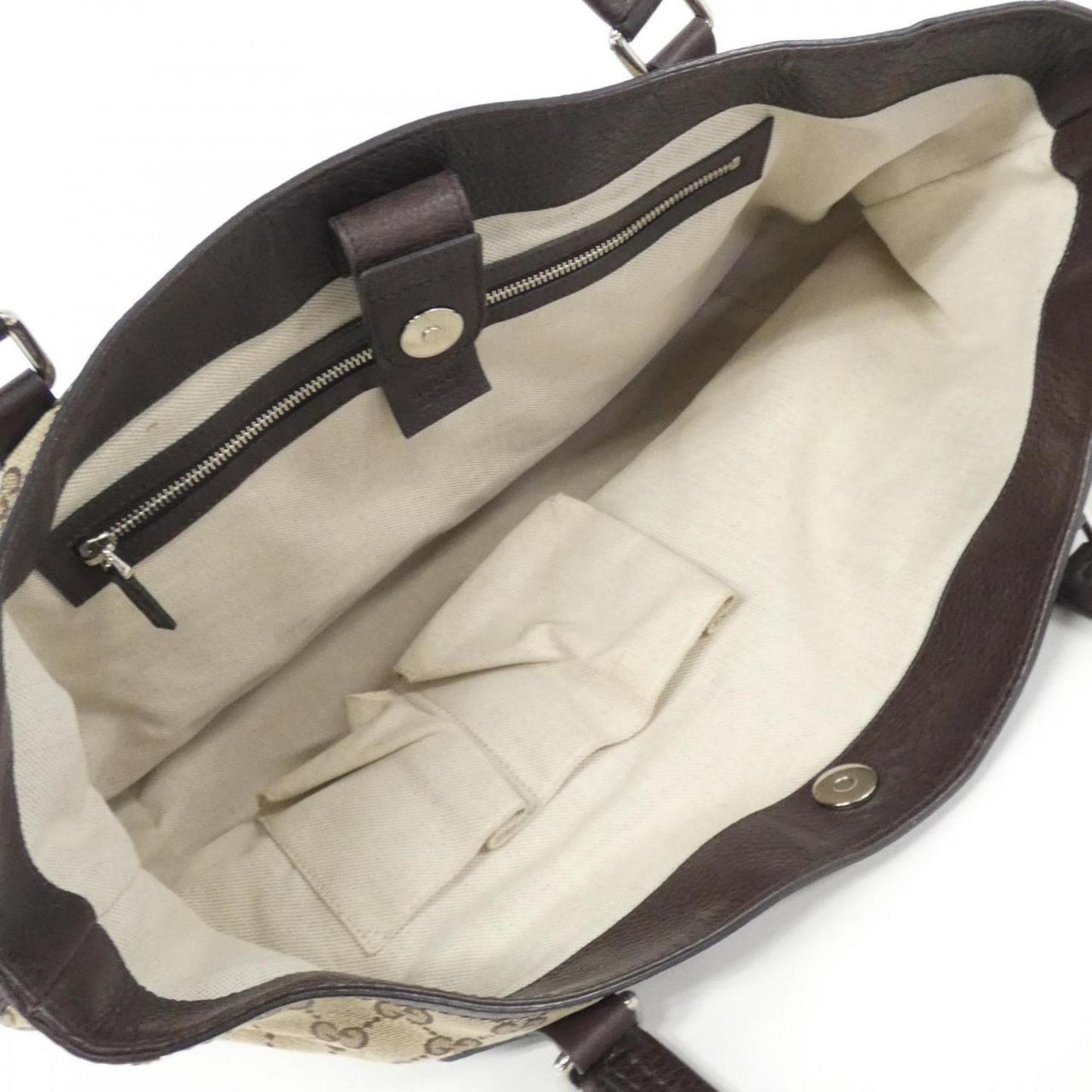 Gucci Beige Brown Gg Canvas Tote Bag