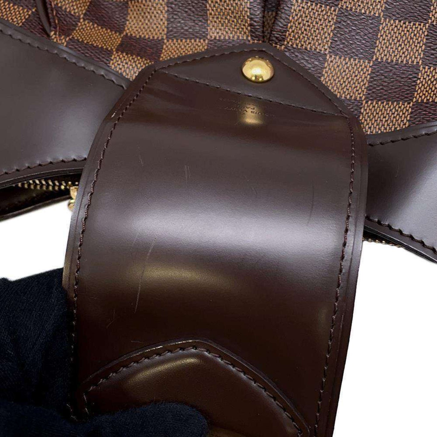 Louis Vuitton Damier Damier Canvas Ebene Red Color Damier Canvas Shoulder Bag