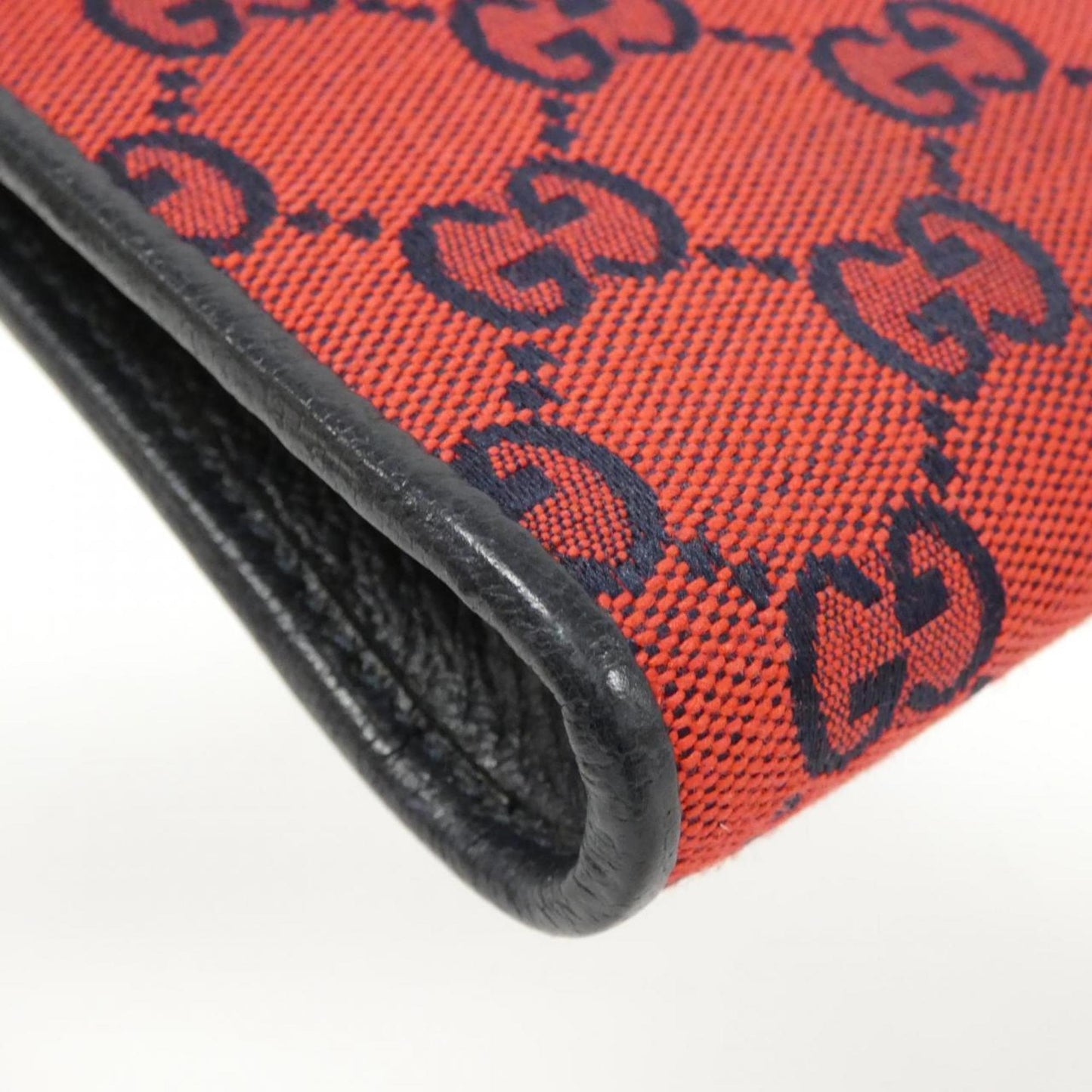 Gucci Navy Red Color Gg Canvas Leather Shoulder Bag