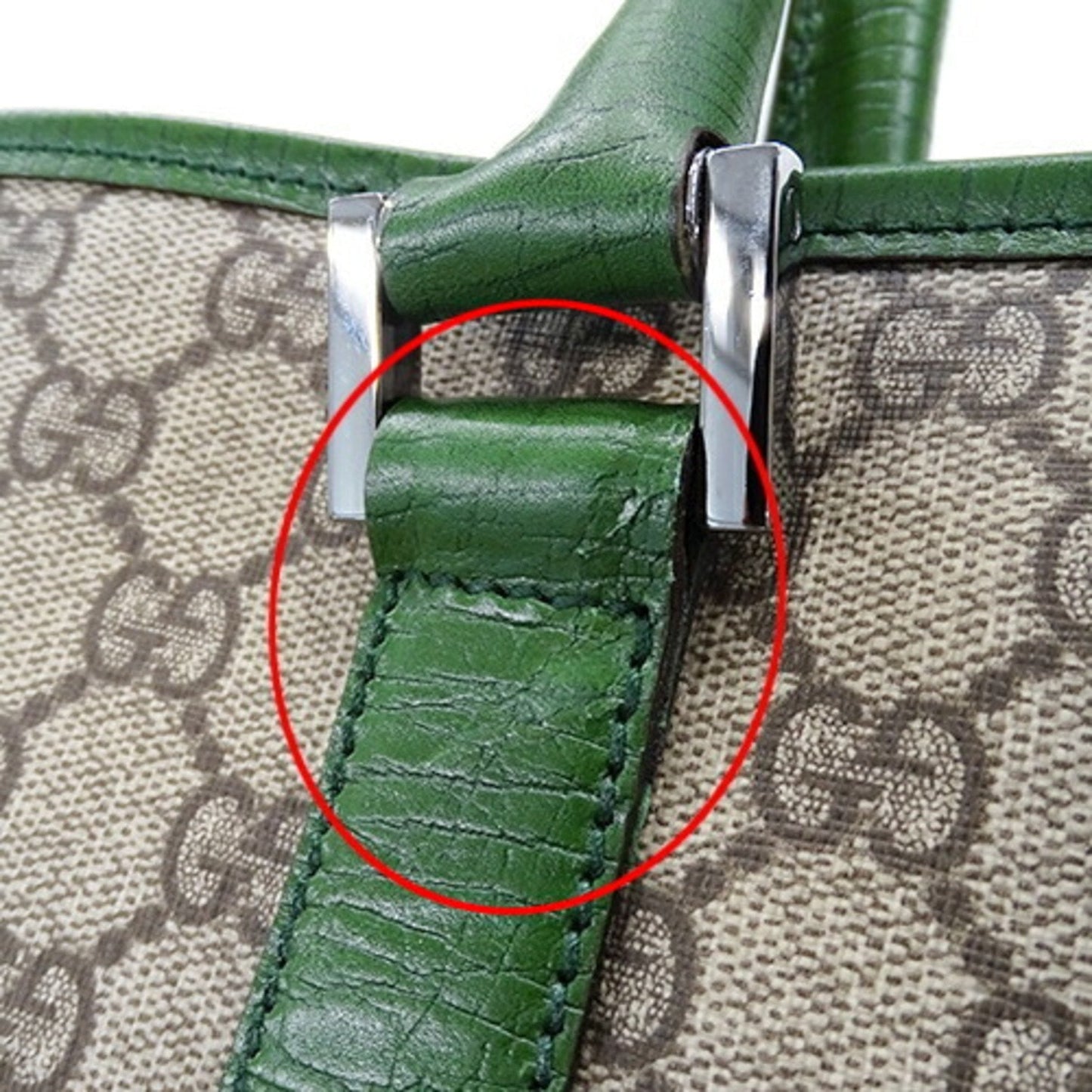 Gucci Beige Brown Green Gg Supreme Tote Bag