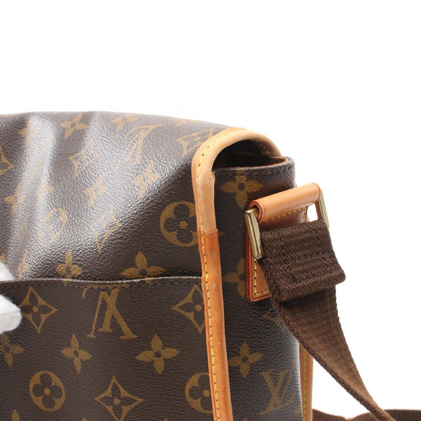 Louis Vuitton Brown Coated Canvas Leather Shoulder Bag