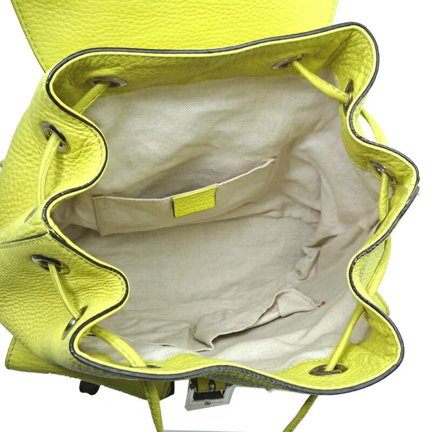 Gucci Yellow Gg Canvas Leather Backpack