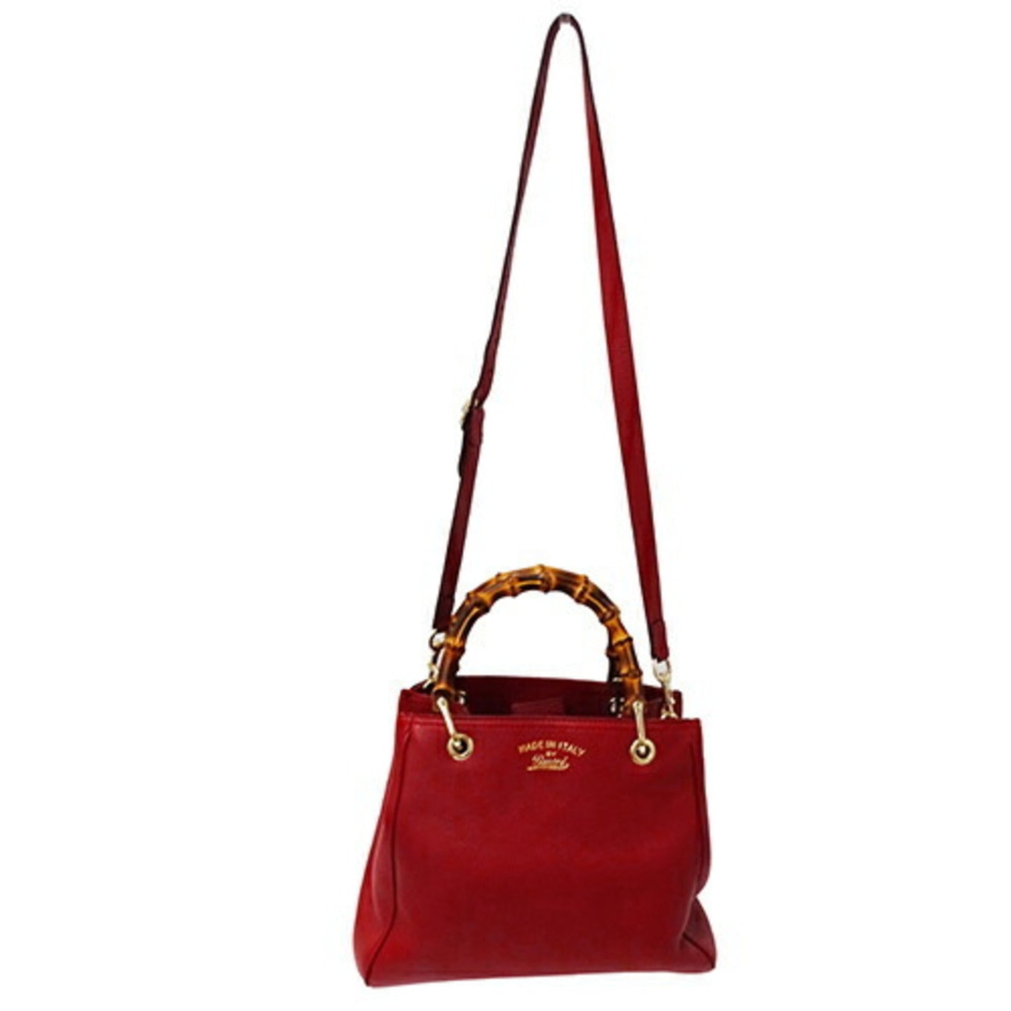 Gucci Red Color Leather Handbag Shoulder Bag