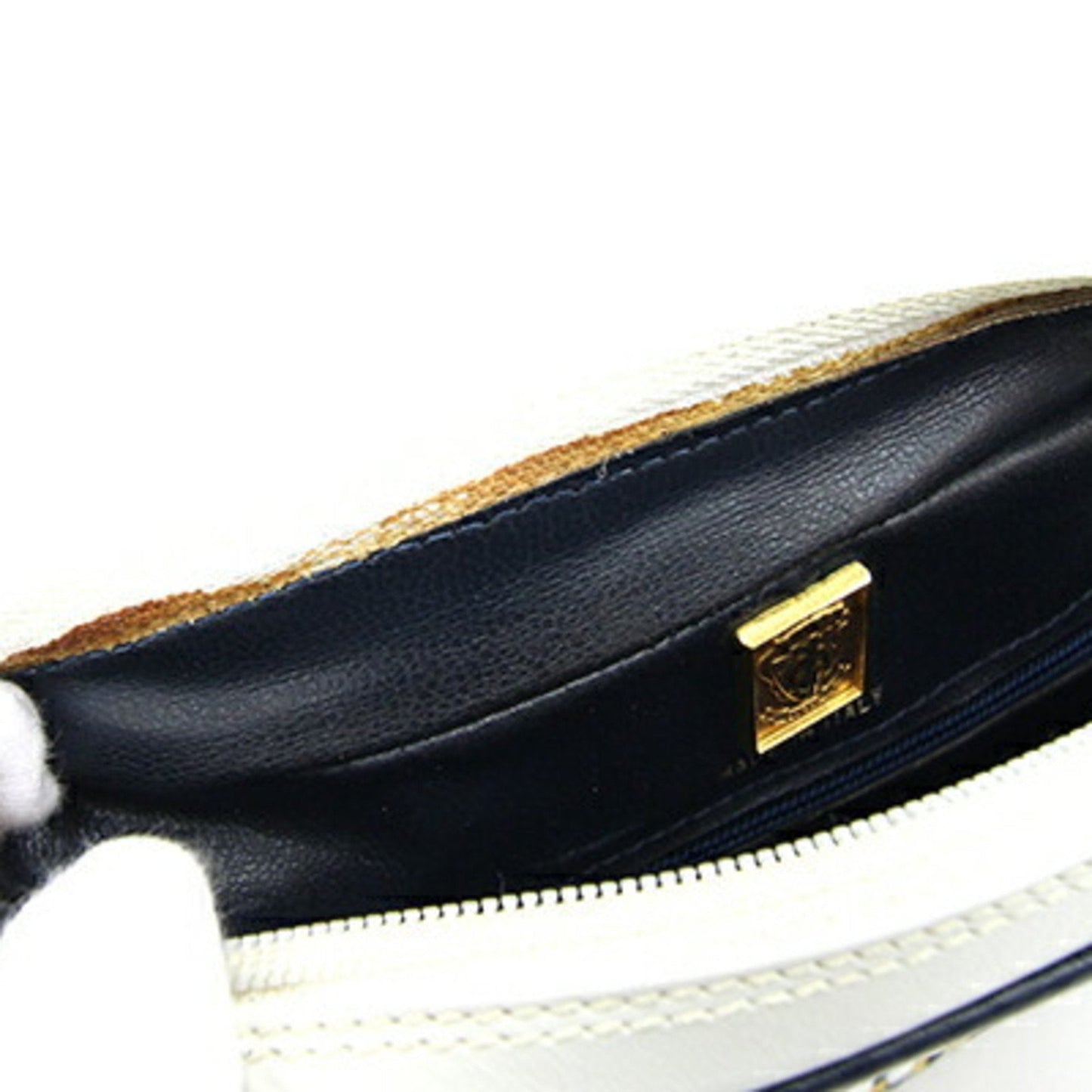 Gucci Navy White Yellow Leather Pochette Shoulder Bag