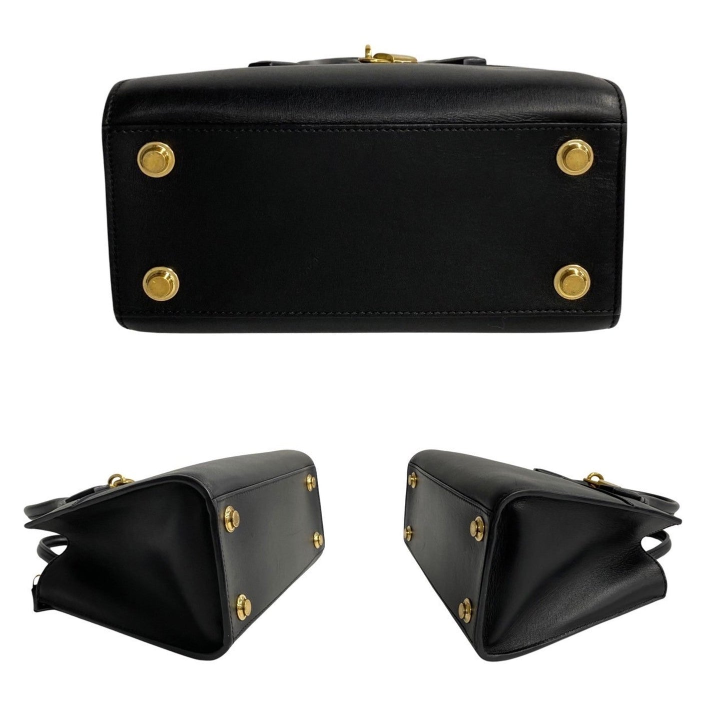 Louis Vuitton Black Leather Handbag Shoulder Bag