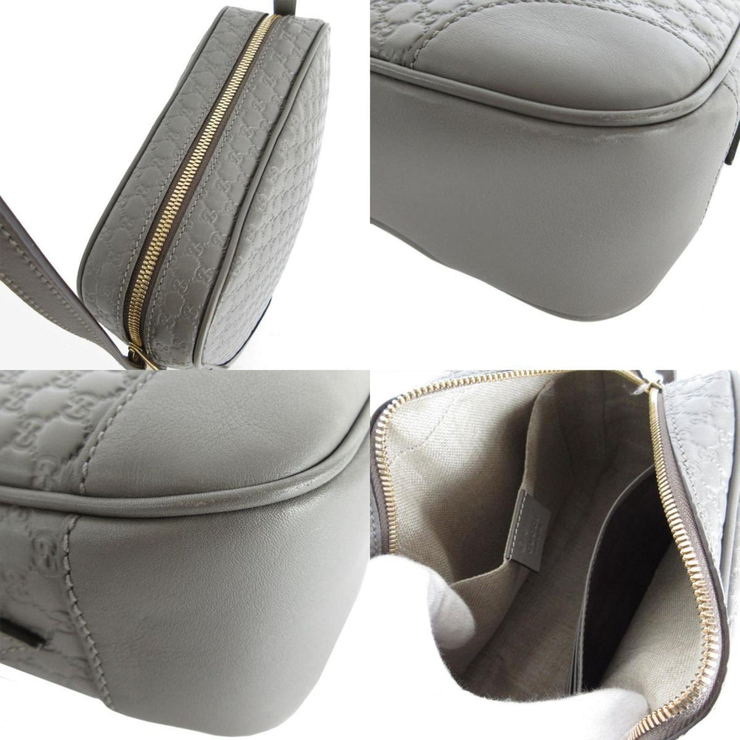 Gucci Gray Leather Shoulder Bag