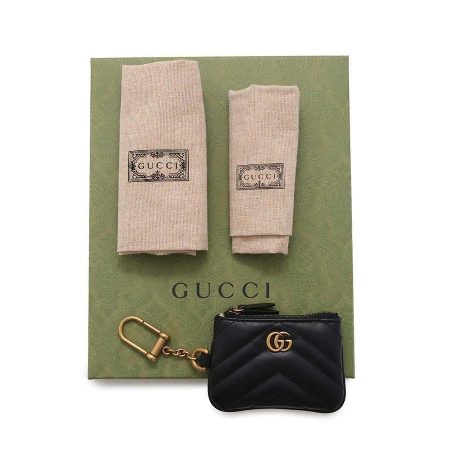 Gucci Black White Leather Coin Purse/Coin Case