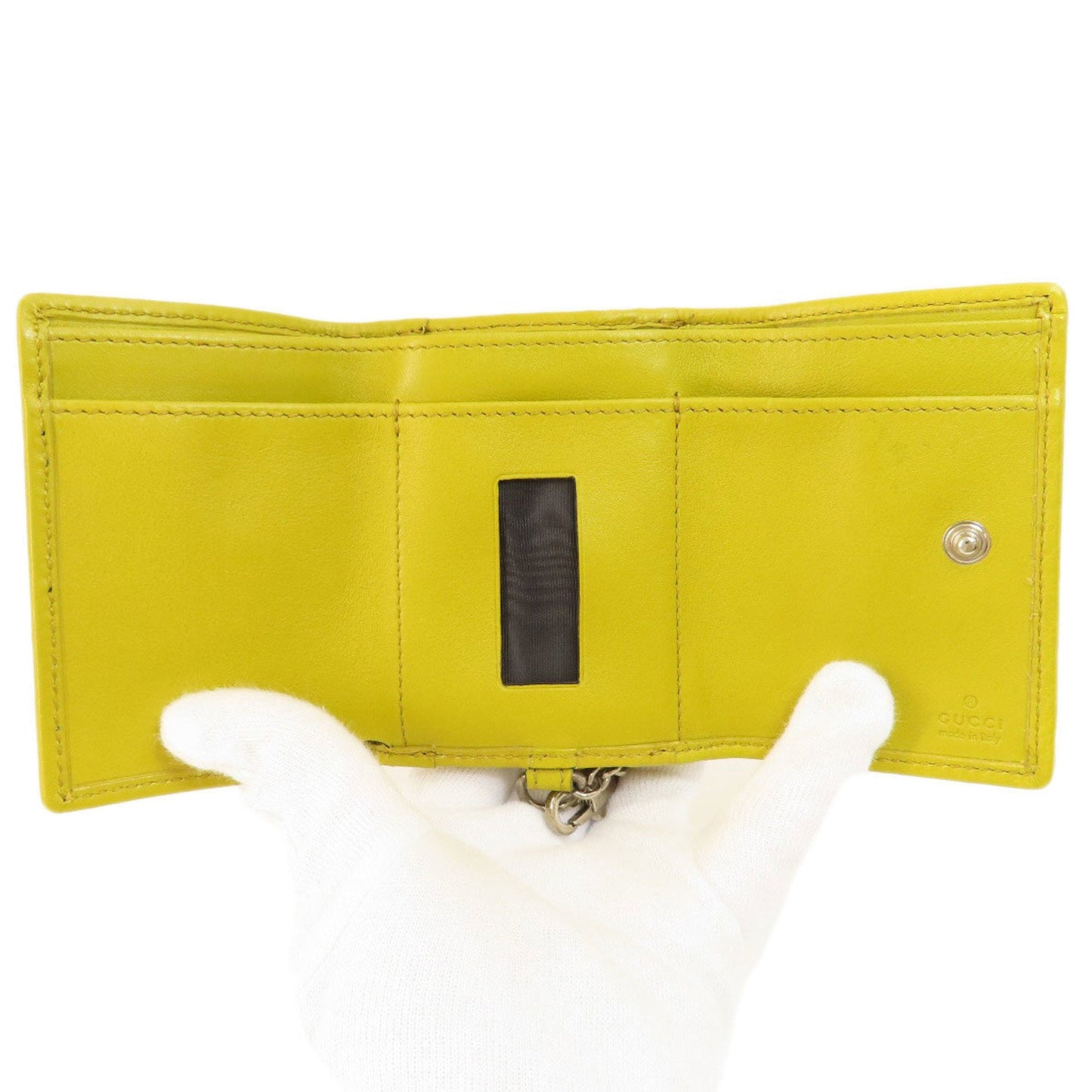Gucci Black Yellow Leather Wallet (Bi-Fold)