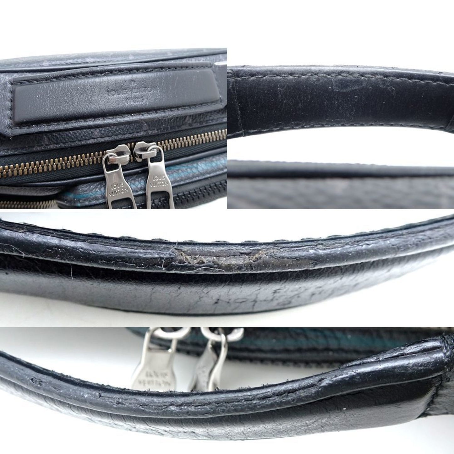Louis Vuitton Black Canvas Leather Shoulder Bag