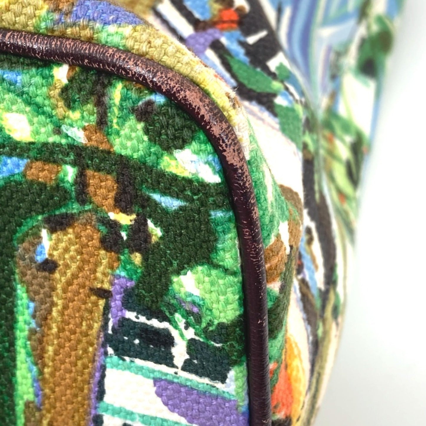 Louis Vuitton Green Multi-Color Canvas Leather Shoulder Bag Tote Bag