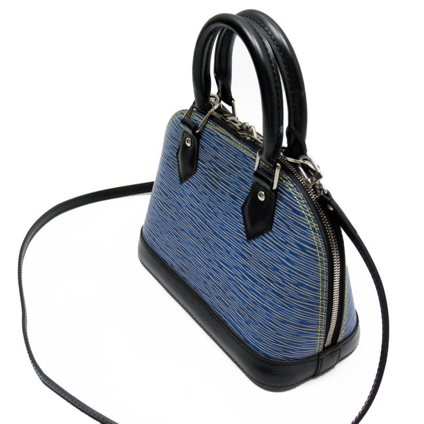 Louis Vuitton Black Blue Epi Leather Handbag Shoulder Bag