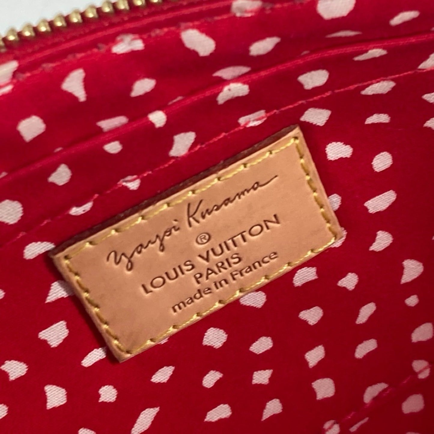 Louis Vuitton Red Color White Patent Leather Pochette Pouch Shoulder Bag
