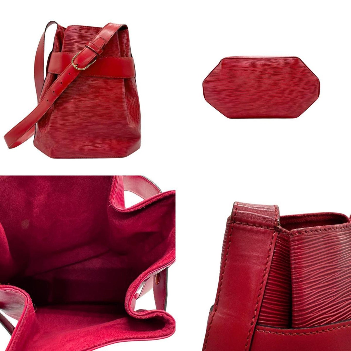Louis Vuitton Red Color Epi Leather Shoulder Bag