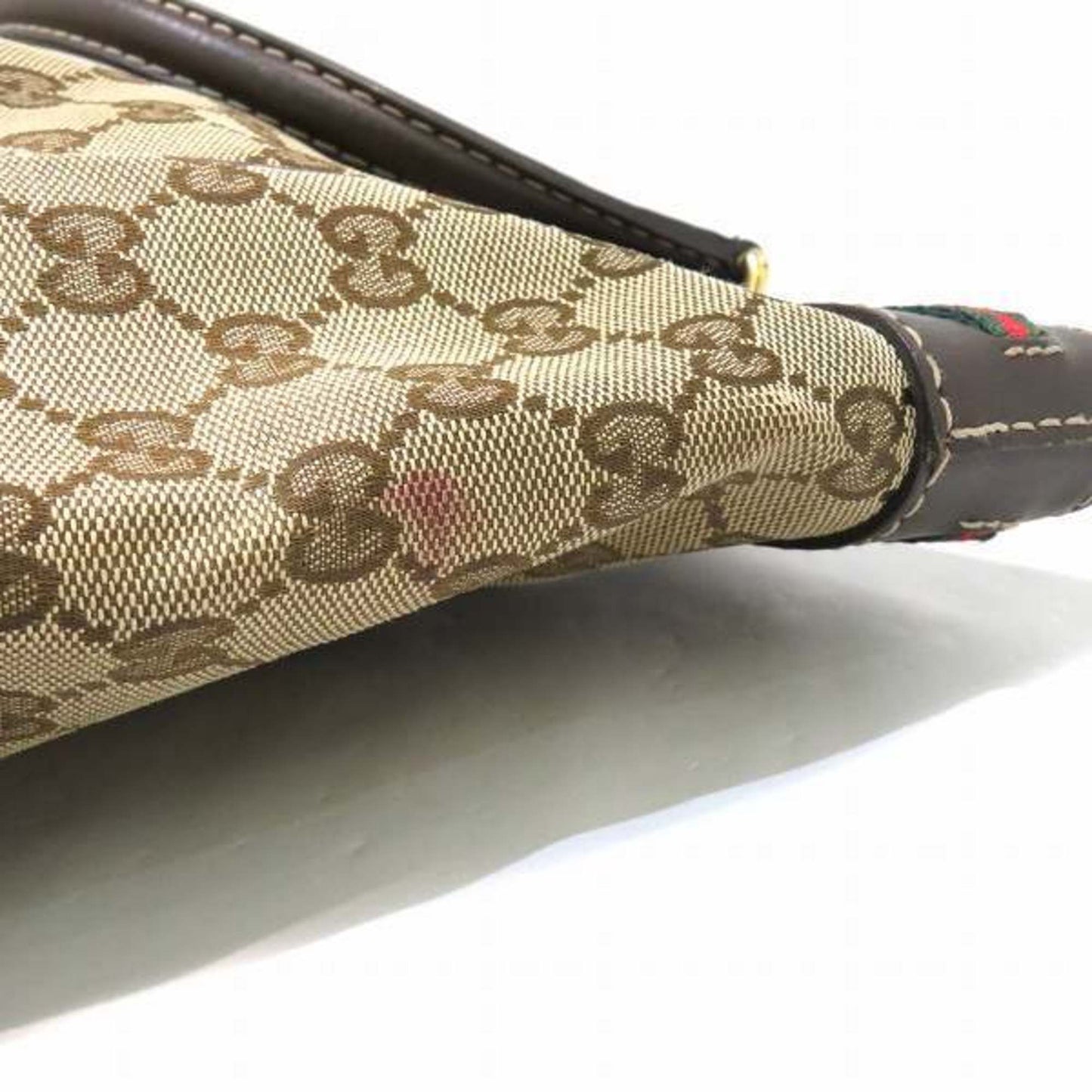Gucci Brown Leather Canvas Handbag