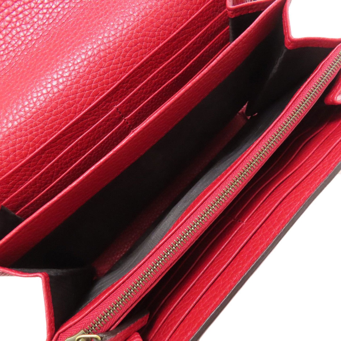 Gucci Red Color Leather Chain/Shoulder Wallet