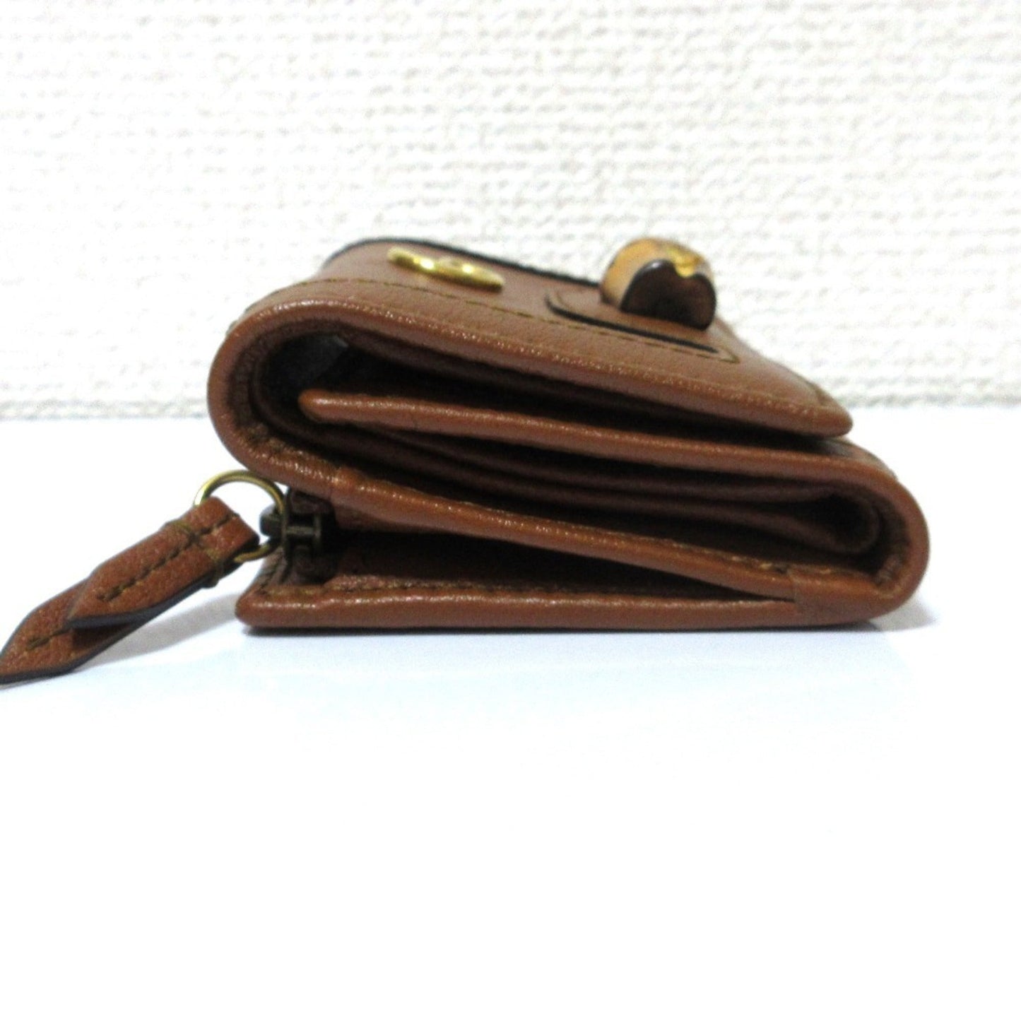 Gucci Brown Bamboo Wallet (Tri-Fold)