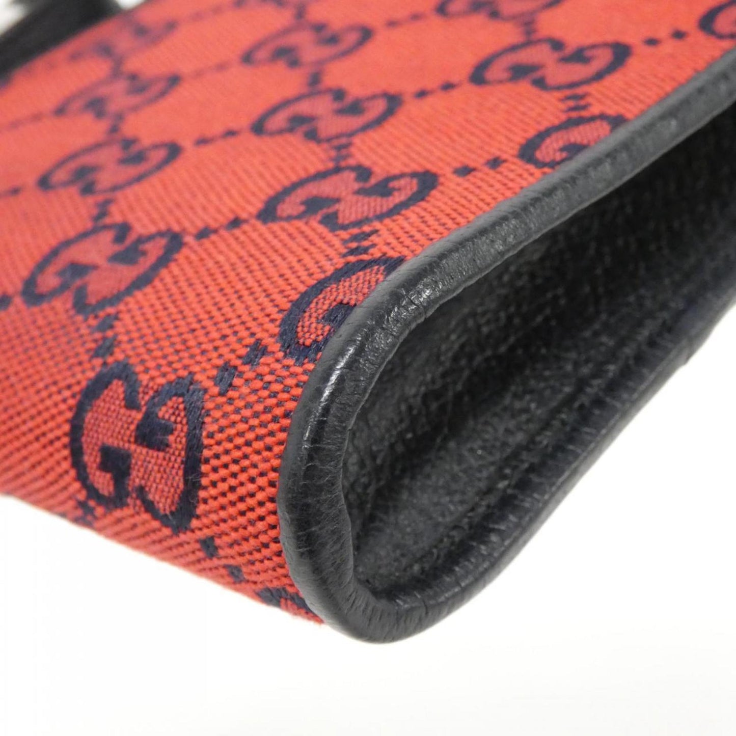 Gucci Navy Red Color Gg Canvas Leather Shoulder Bag