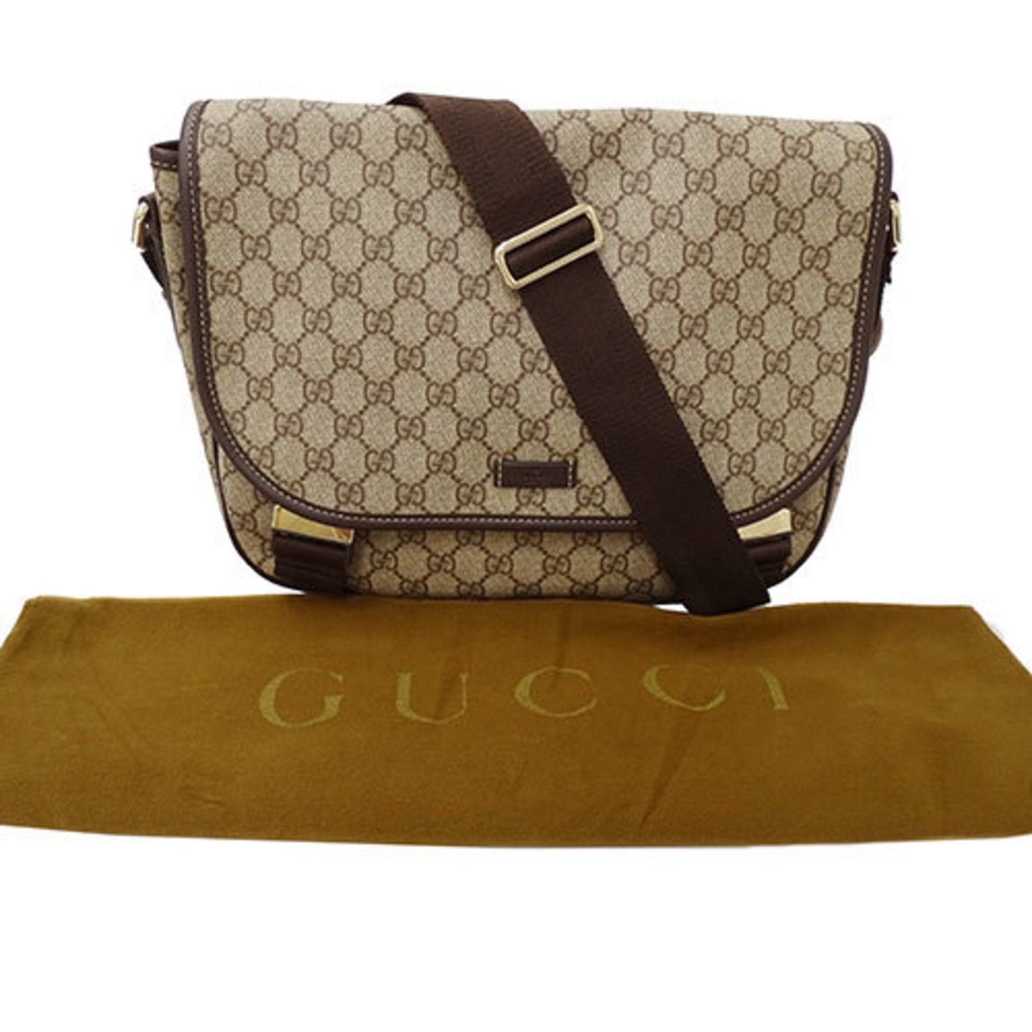 Gucci Brown Pvc Messenger Bag Shoulder Bag