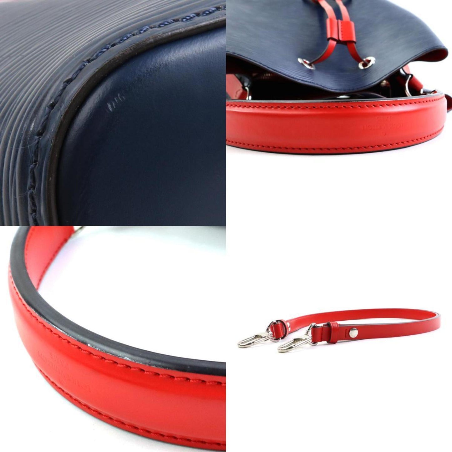 Louis Vuitton Navy Red Color Epi Leather Handbag Shoulder Bag