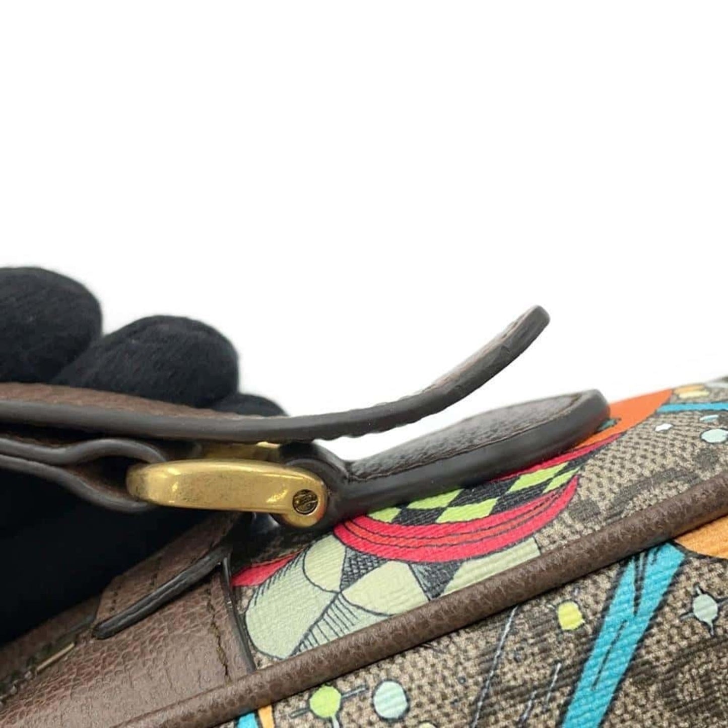 Gucci Beige Brown Pvc Leather Shoulder Bag