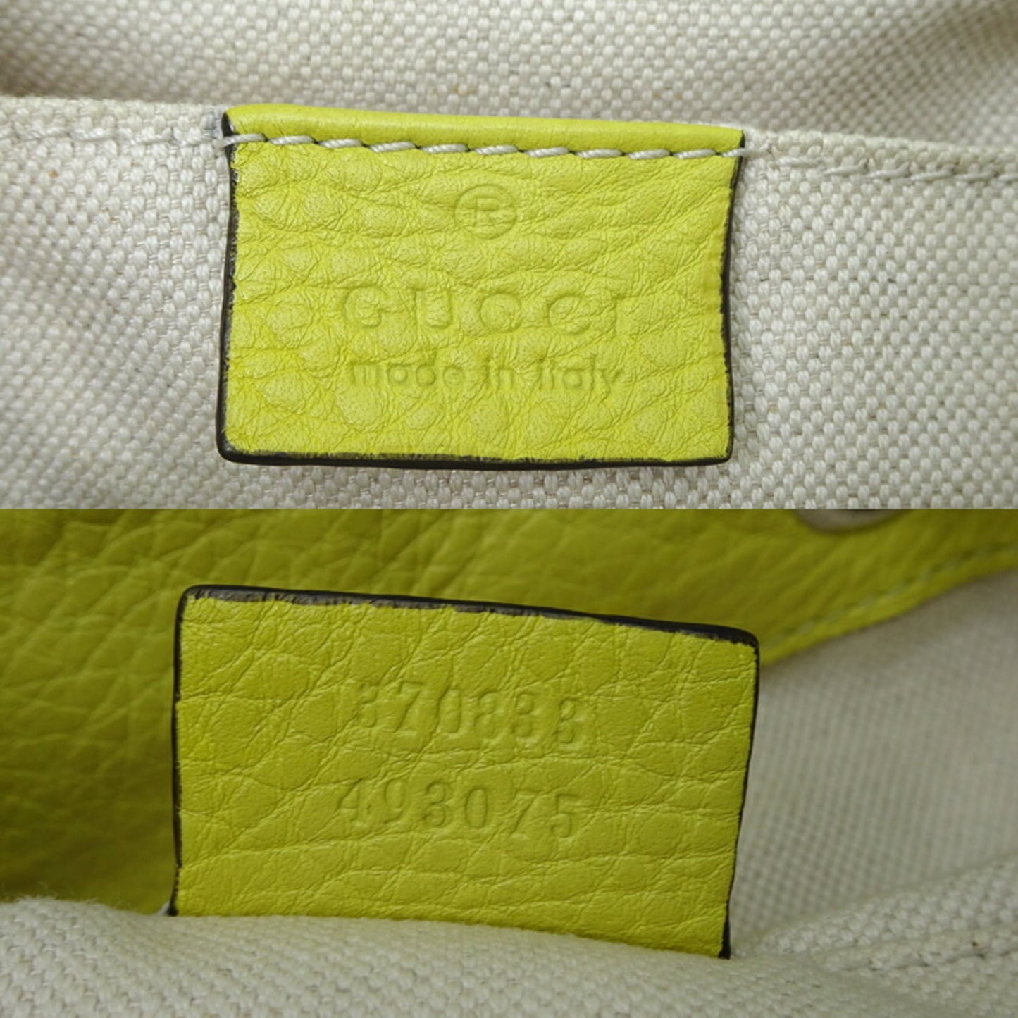 Gucci Yellow Gg Canvas Leather Backpack