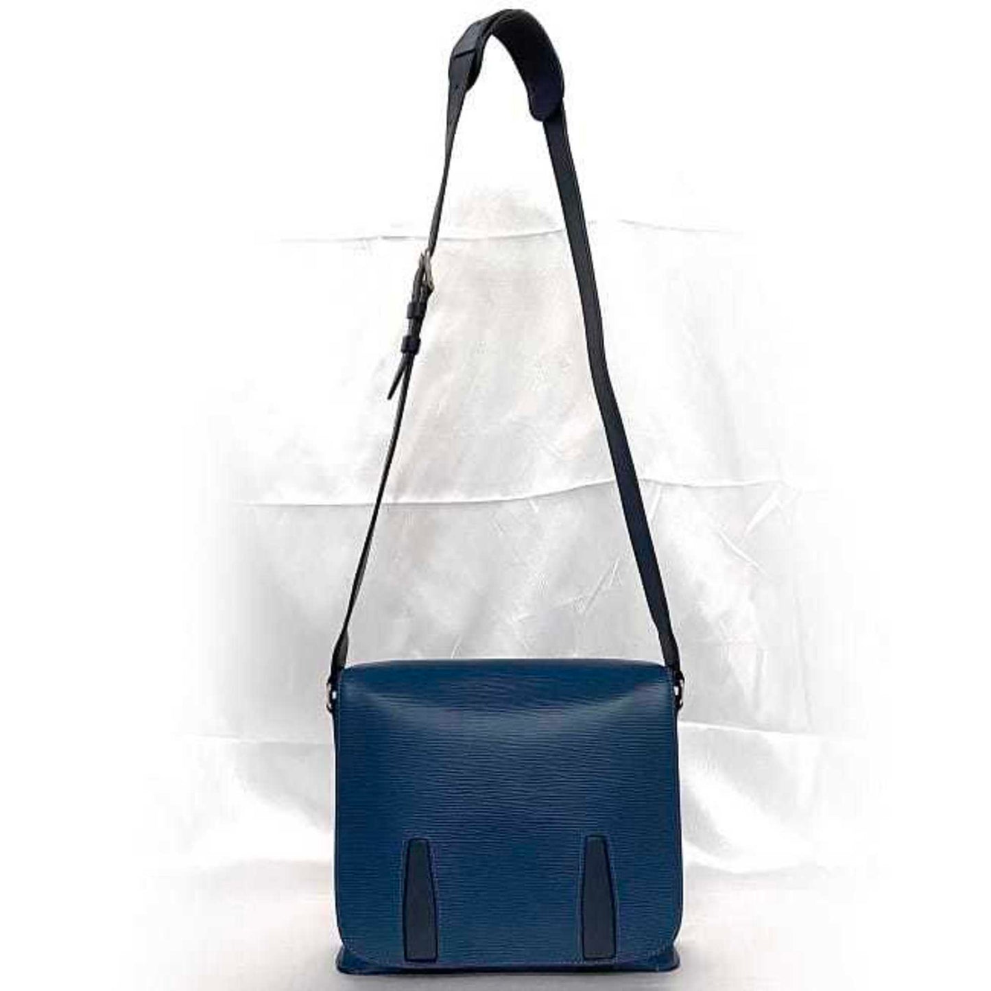 Louis Vuitton Blue Leather Messenger Bag Shoulder Bag