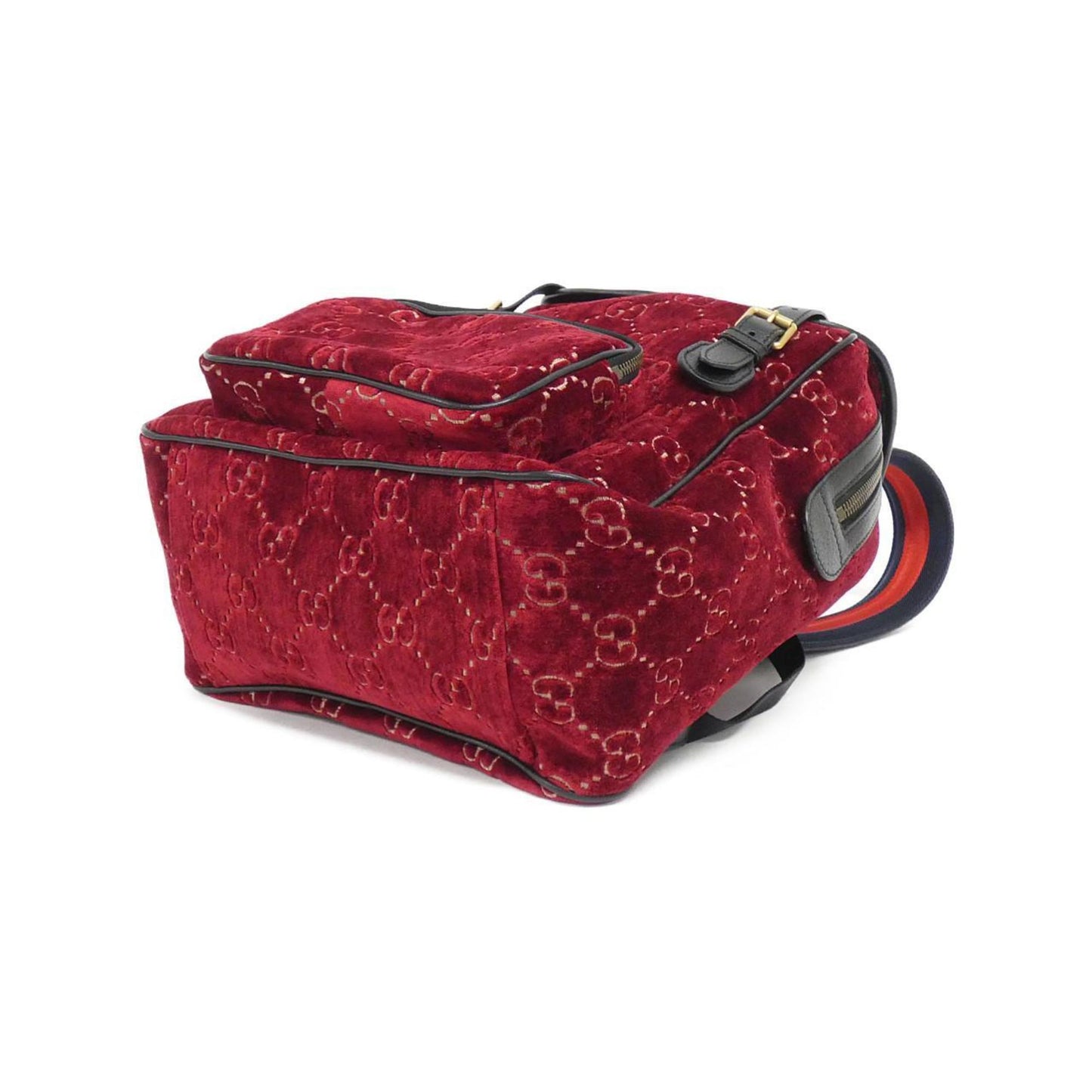 Gucci Red Color Velvet Backpack