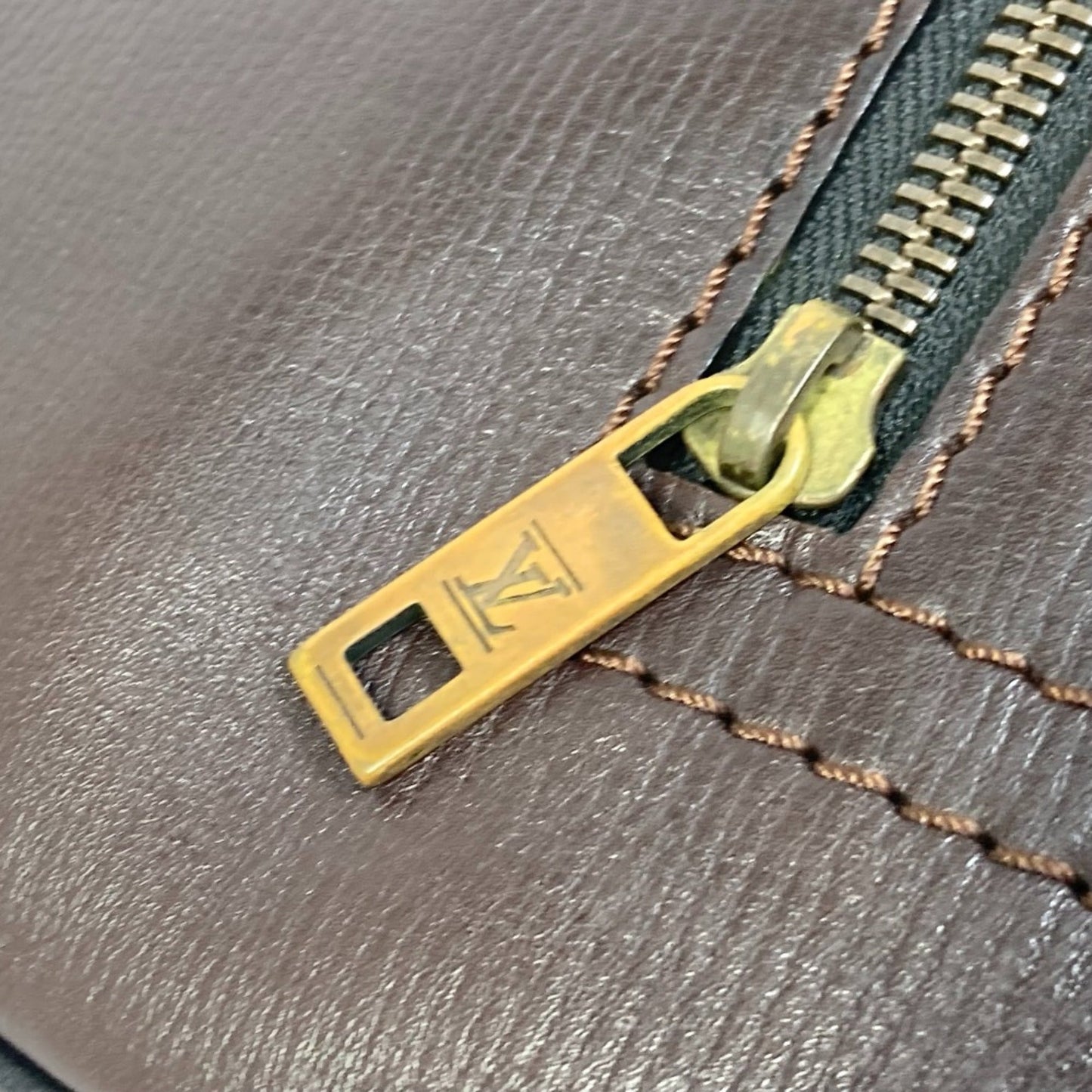 Louis Vuitton Brown Leather Shoulder Bag