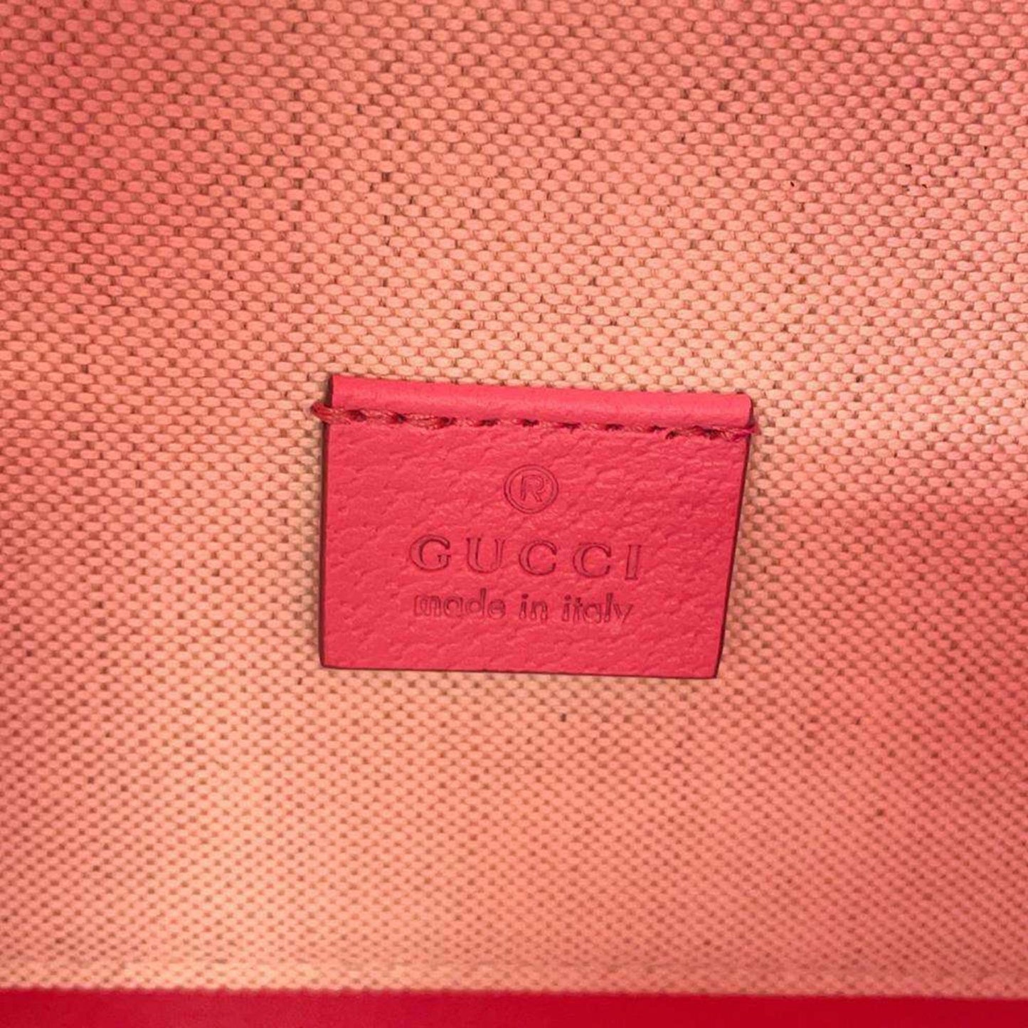 Gucci Orange Pink Coated Canvas Pvc Tote Bag