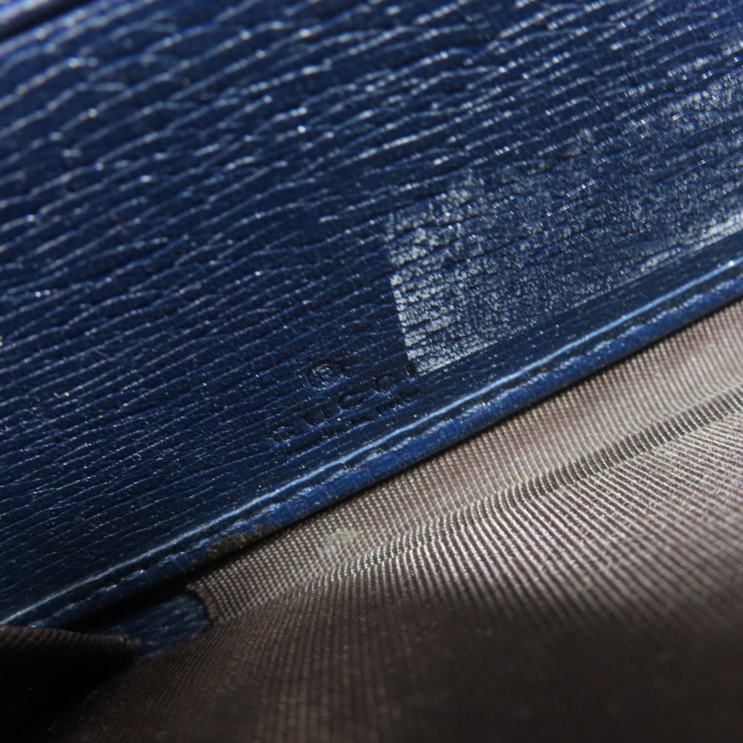 Gucci Navy Leather Long Wallet (Bi-Fold)