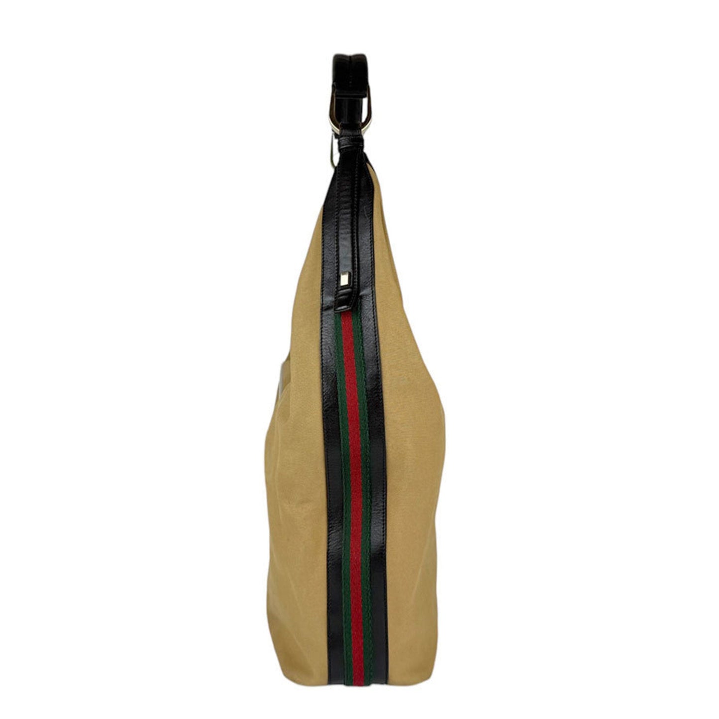 Gucci Beige Brown Canvas Leather Shoulder Bag