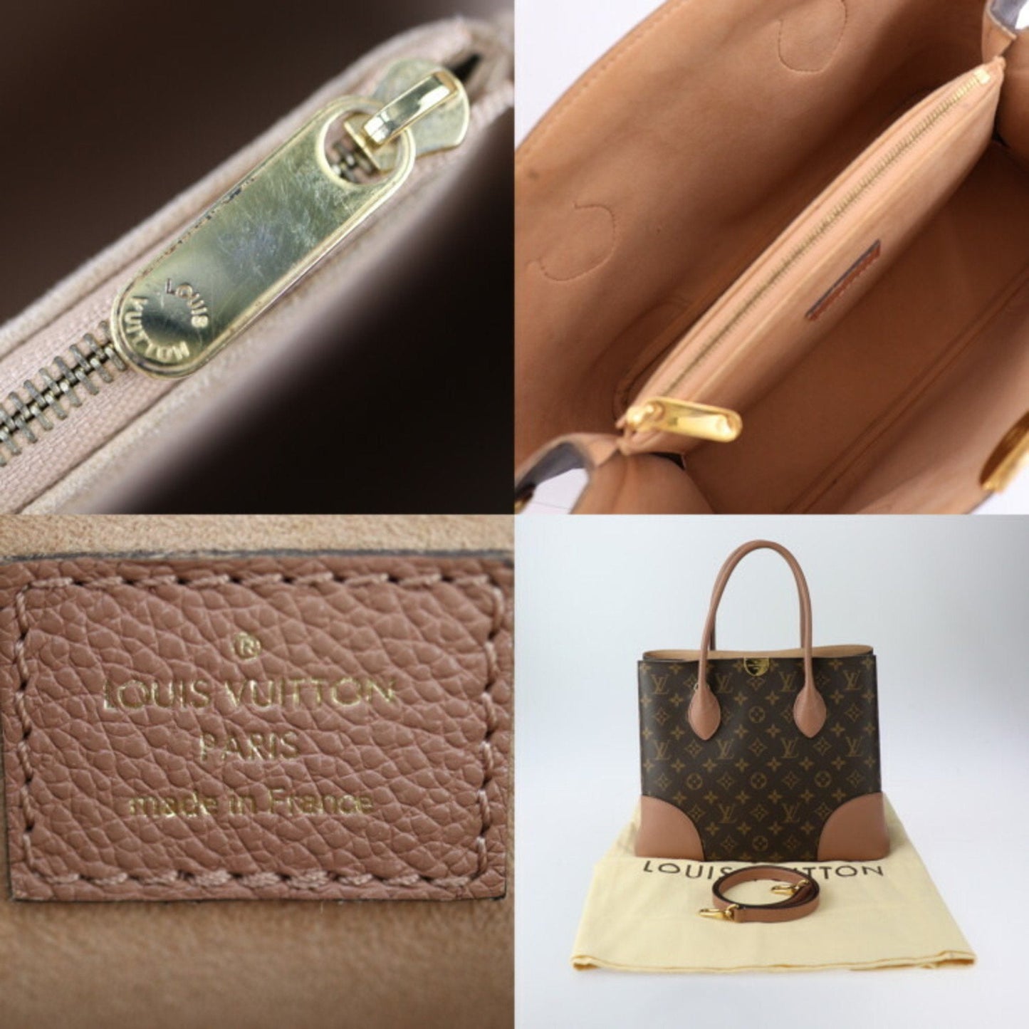 Louis Vuitton Brown Monogram Leather Handbag Shoulder Bag Tote Bag