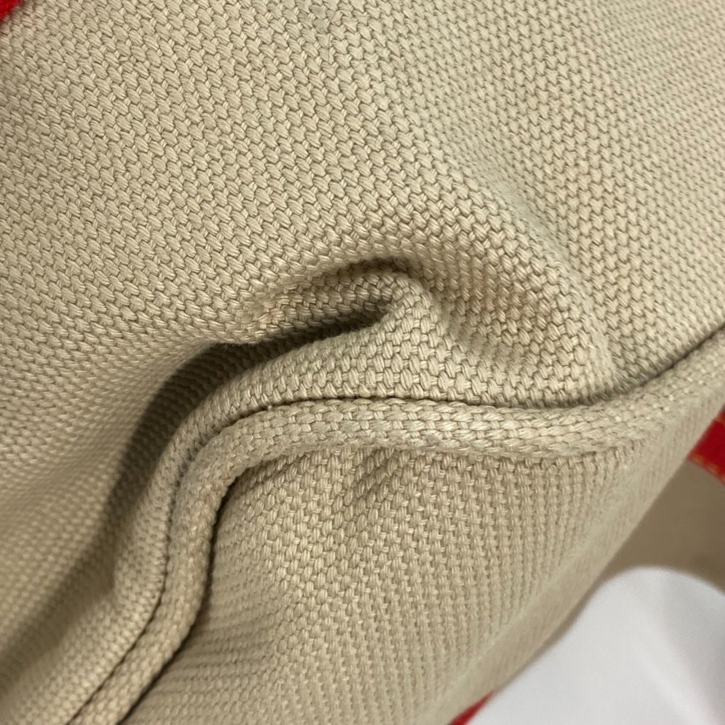 Louis Vuitton Beige Red Color Canvas Boston Bag Shoulder Bag
