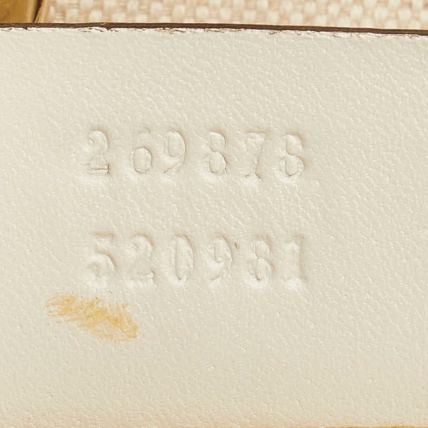 Gucci Beige White Canvas Leather Handbag Tote Bag