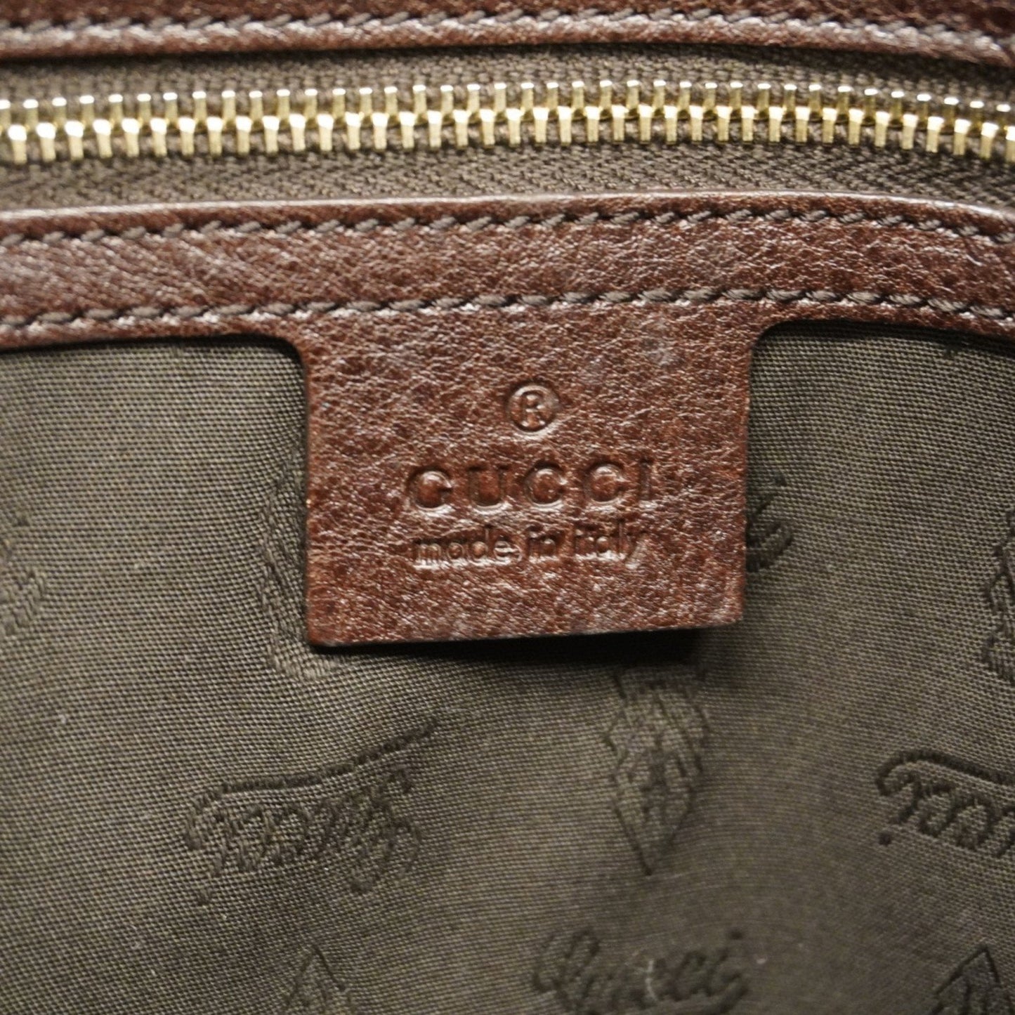 Gucci Beige Brown Canvas Tote Bag