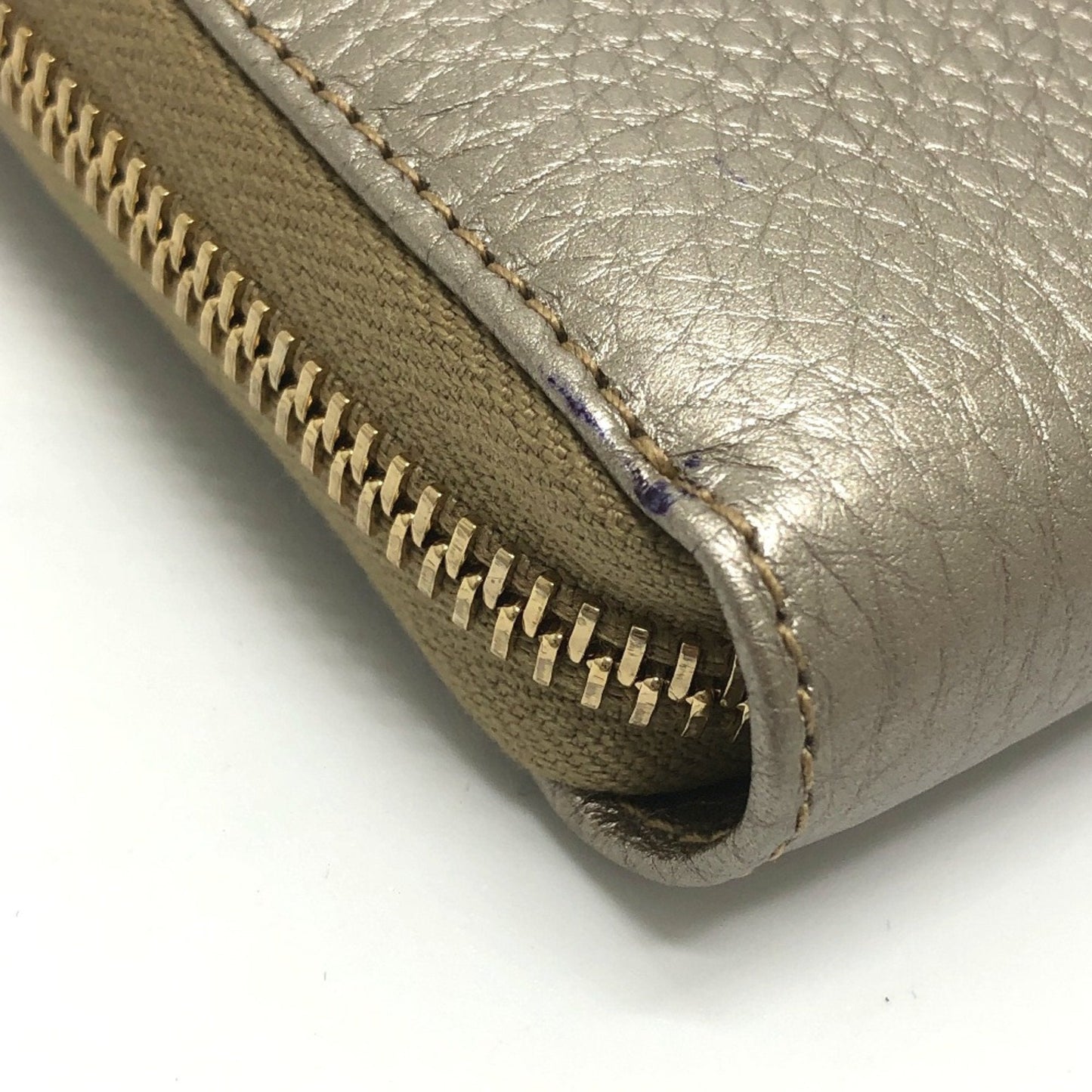 Gucci Gold Leather Long Wallet (Bi-Fold)