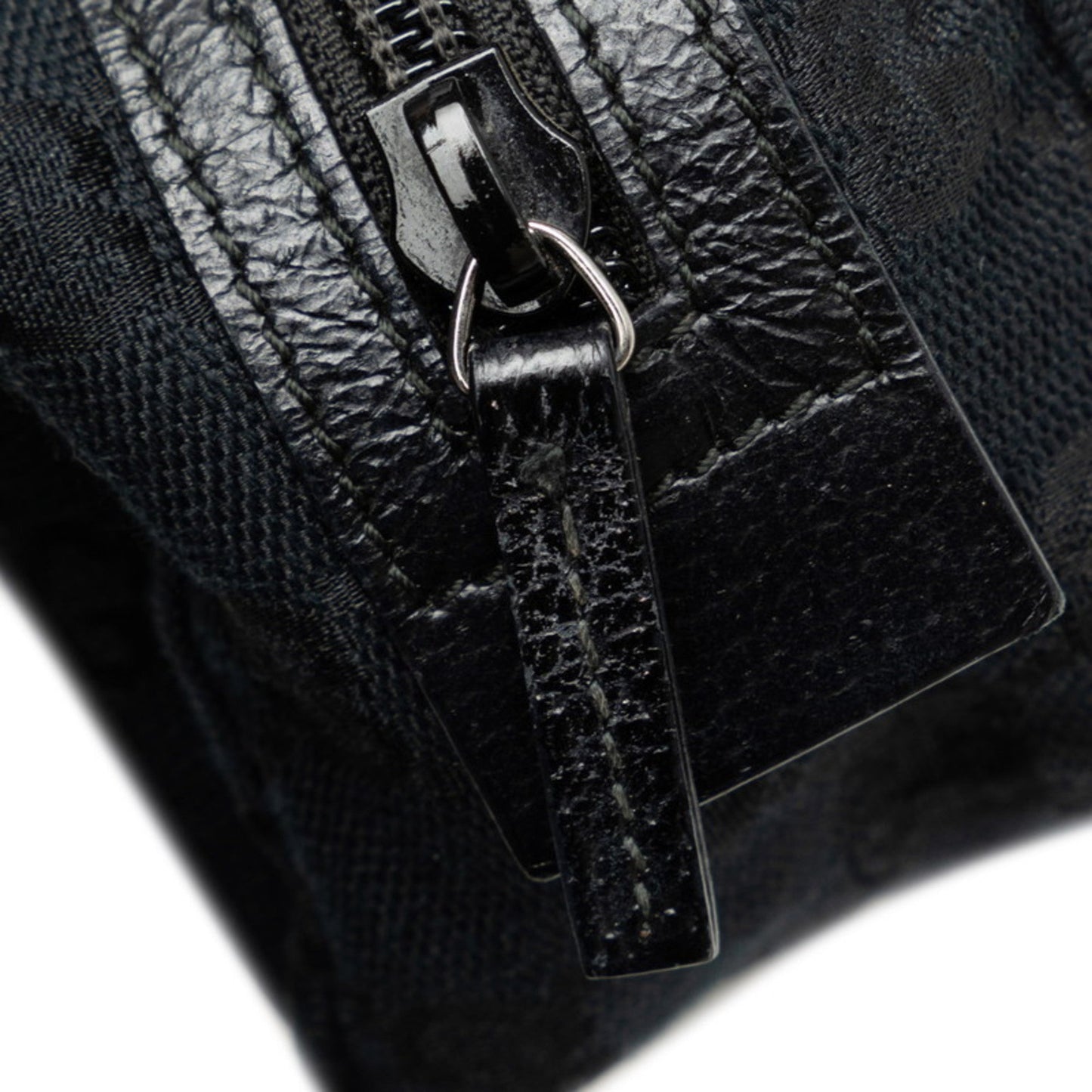 Gucci Gg Canvas Black Canvas Leather Pouch