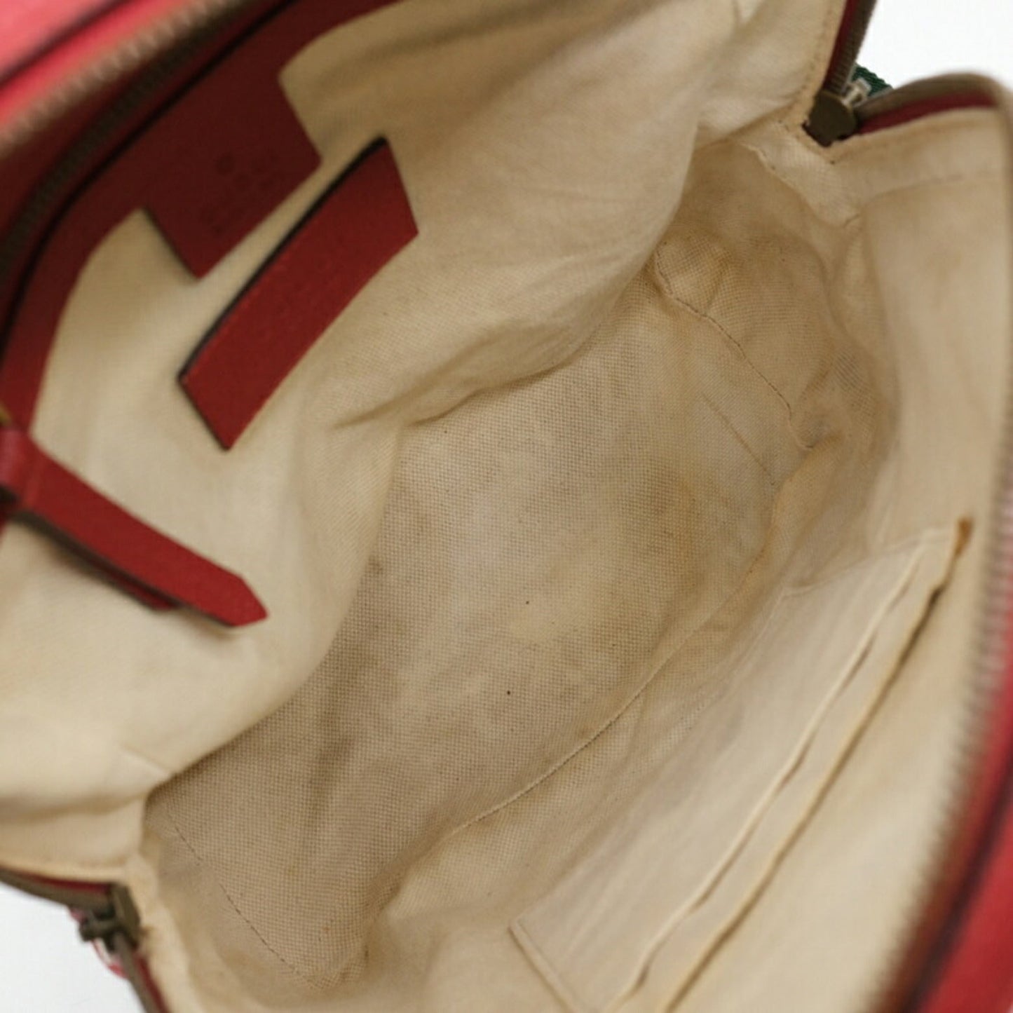 Gucci Beige Pink Red Color Gg Supreme Leather Backpack