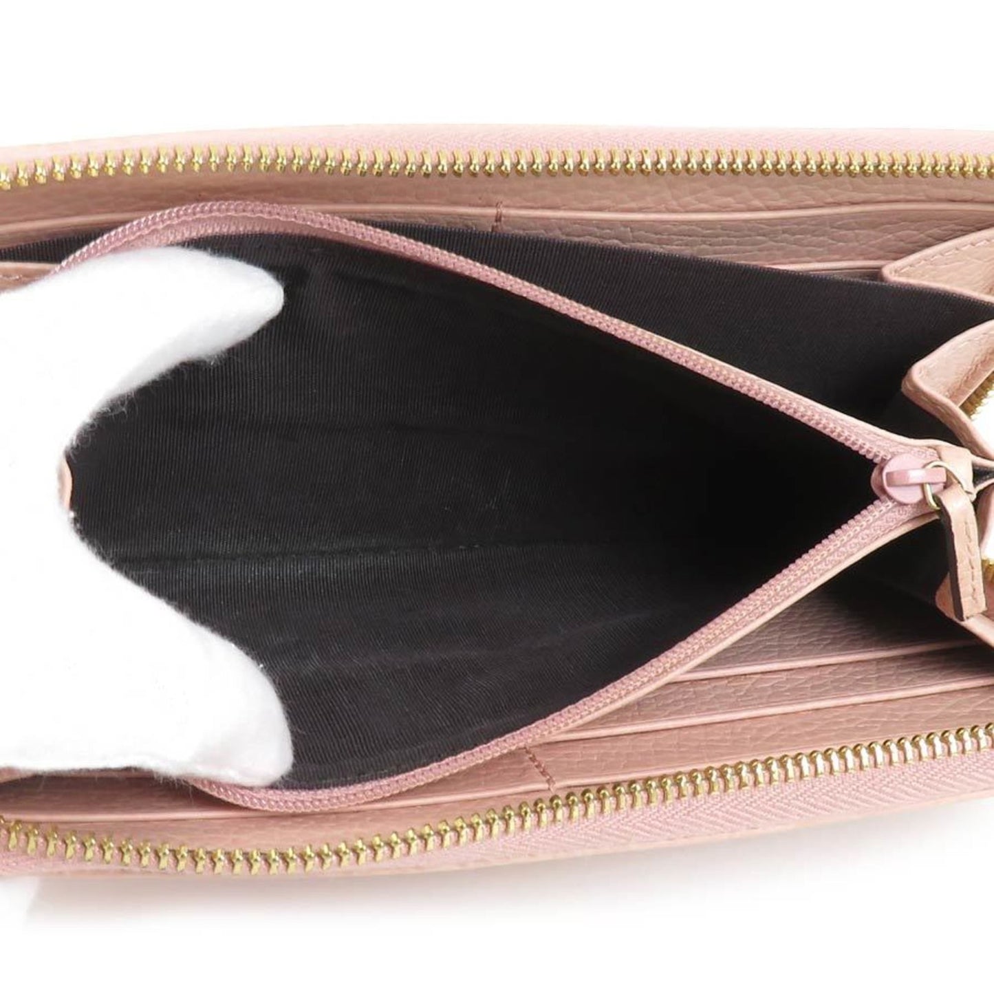 Gucci Pink Beige Leather Long Wallet (Bi-Fold)
