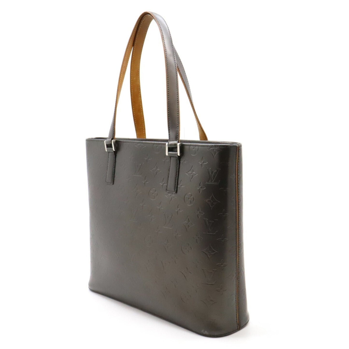 Louis Vuitton Black Noir Monogram Mat Leather Shoulder Bag Tote Bag