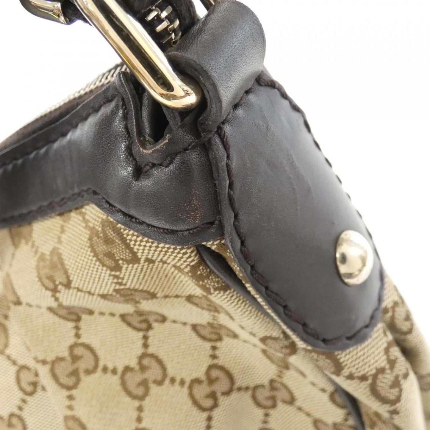 Gucci Gg Canvas Beige Brown Gg Canvas Shoulder Bag