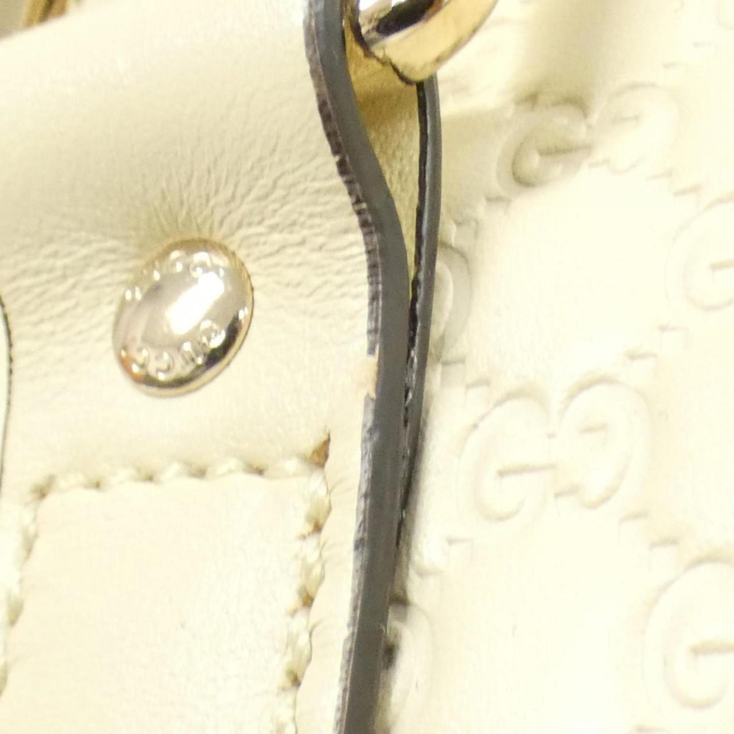 Gucci Ivory Micro Gg Leather Handbag