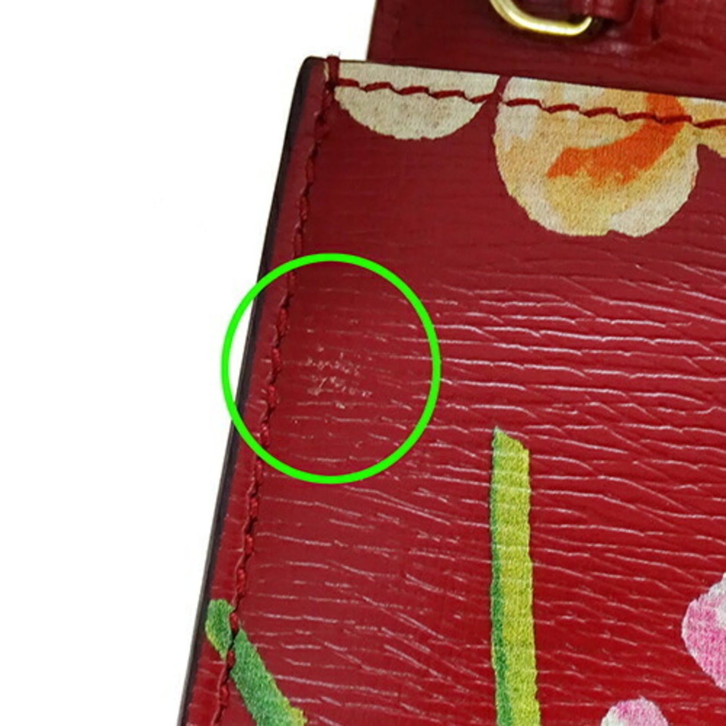 Gucci Red Color Leather Chain/Shoulder Wallet