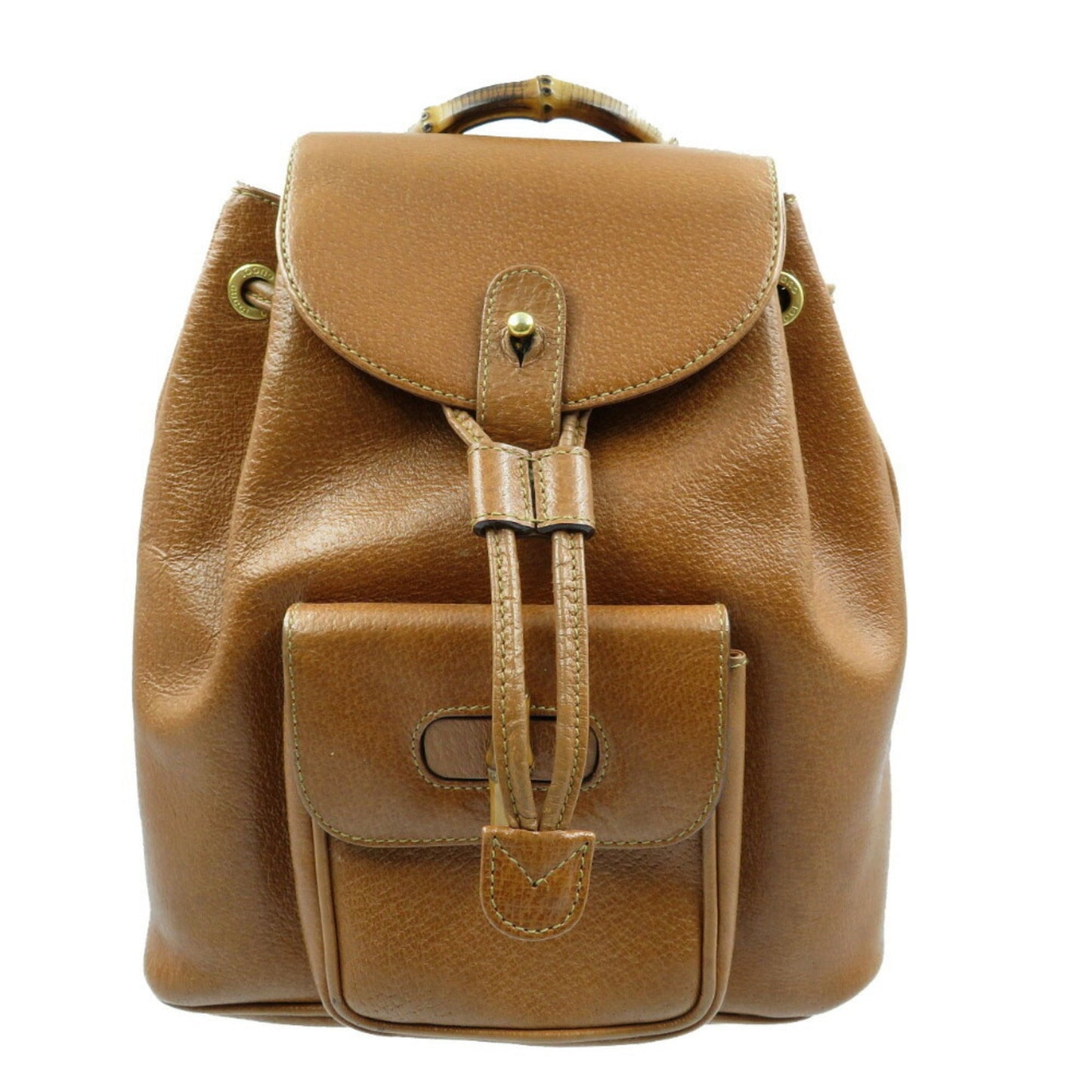 Gucci Bamboo Brown Bamboo Leather Backpack ()