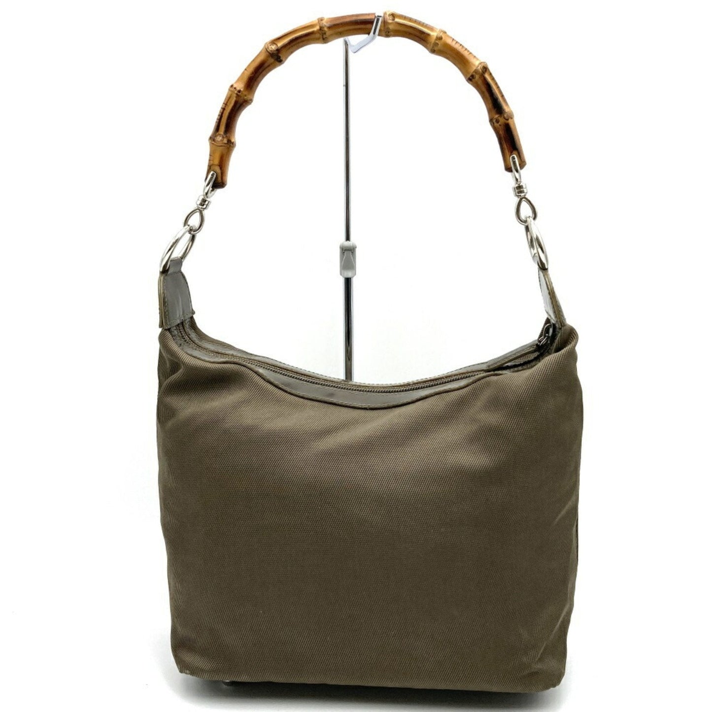 Gucci Khaki Nylon Leather Handbag Shoulder Bag